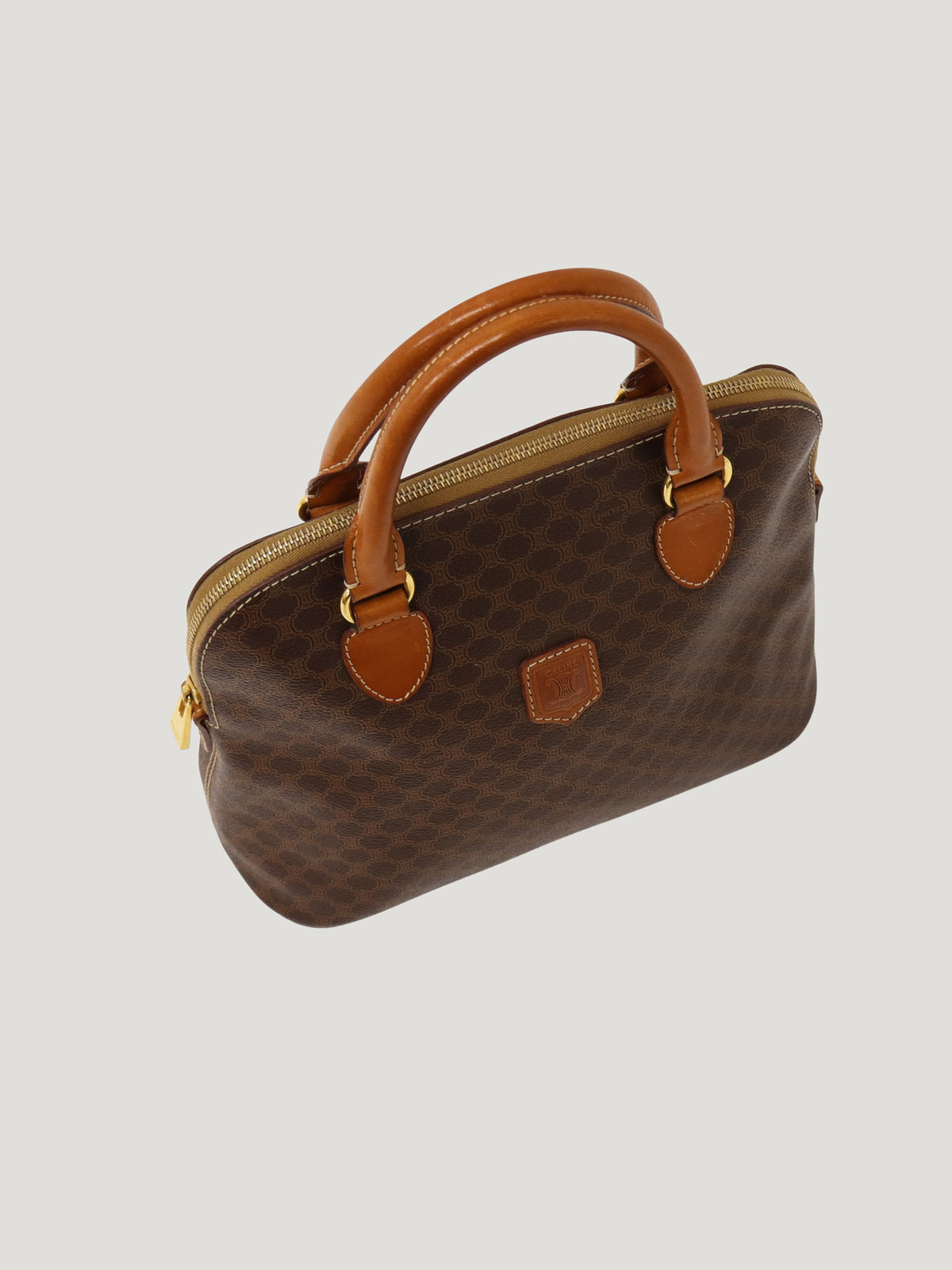 Macadam-pattern handbag with embossed blazon
