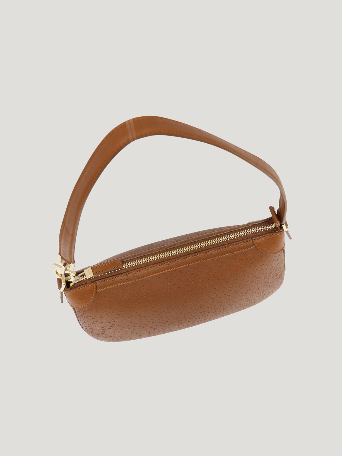 Gancini hardware leather one-shoulder bag