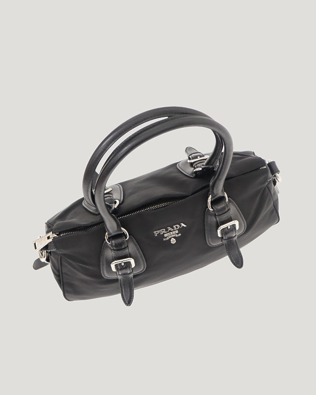 Logo Hardware Nylon Leather 2-Way Bag