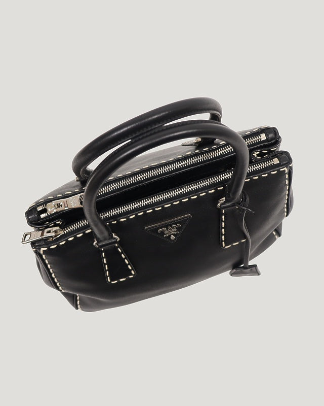 Triangle Logo Stitch Leather 2-Way Bag