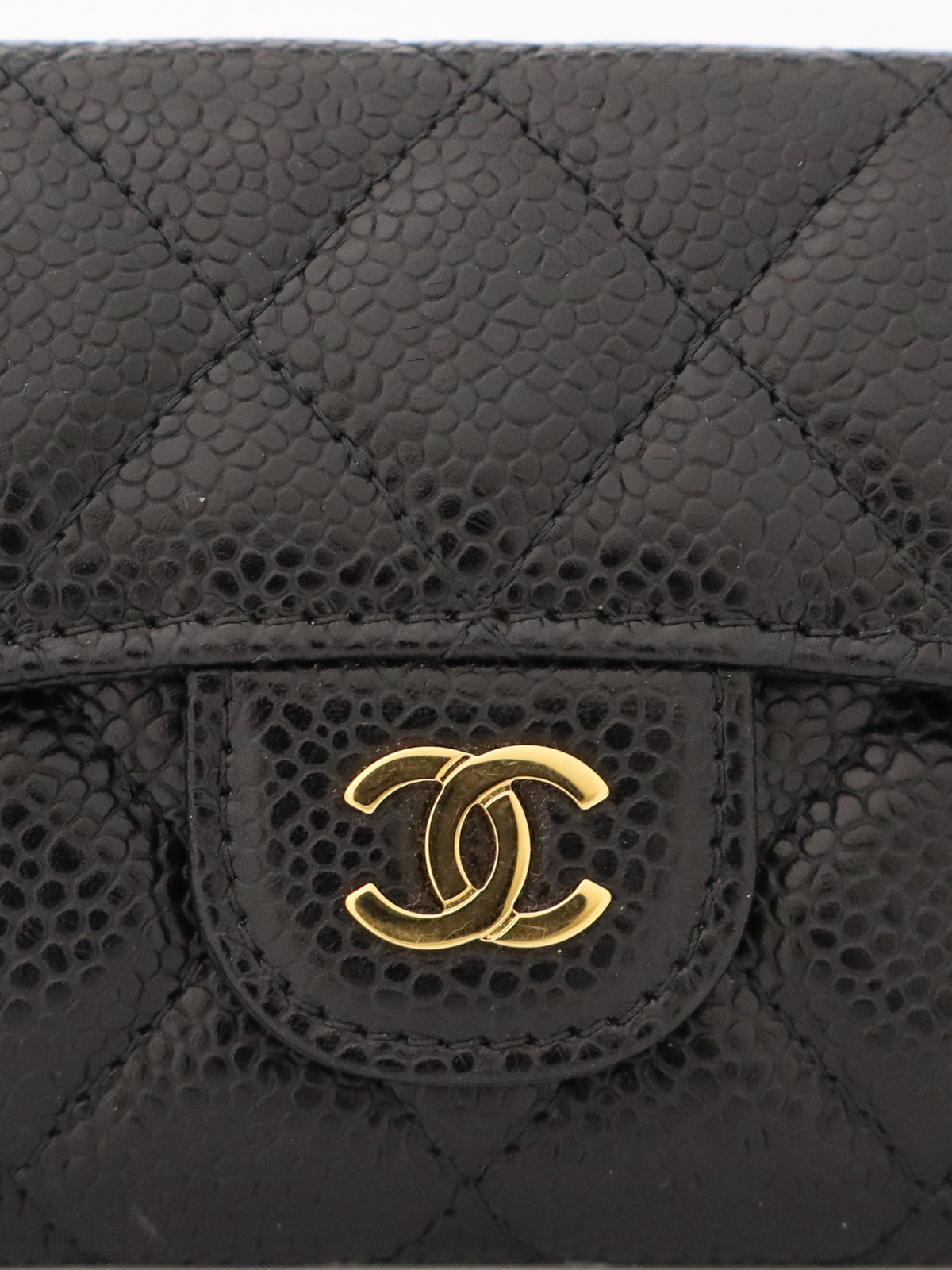 Caviar leather card case