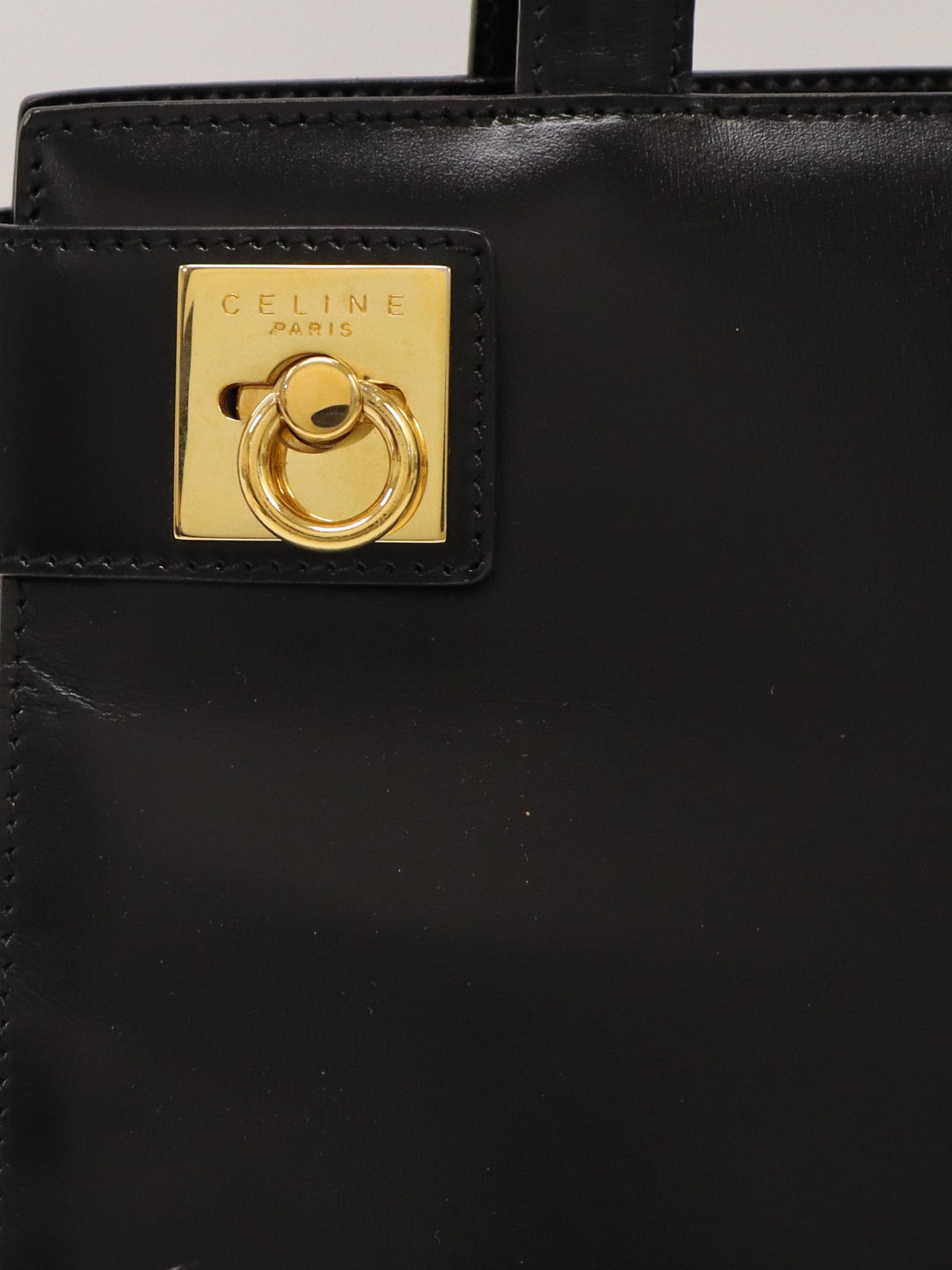 Gancini Hardware Leather Handbag