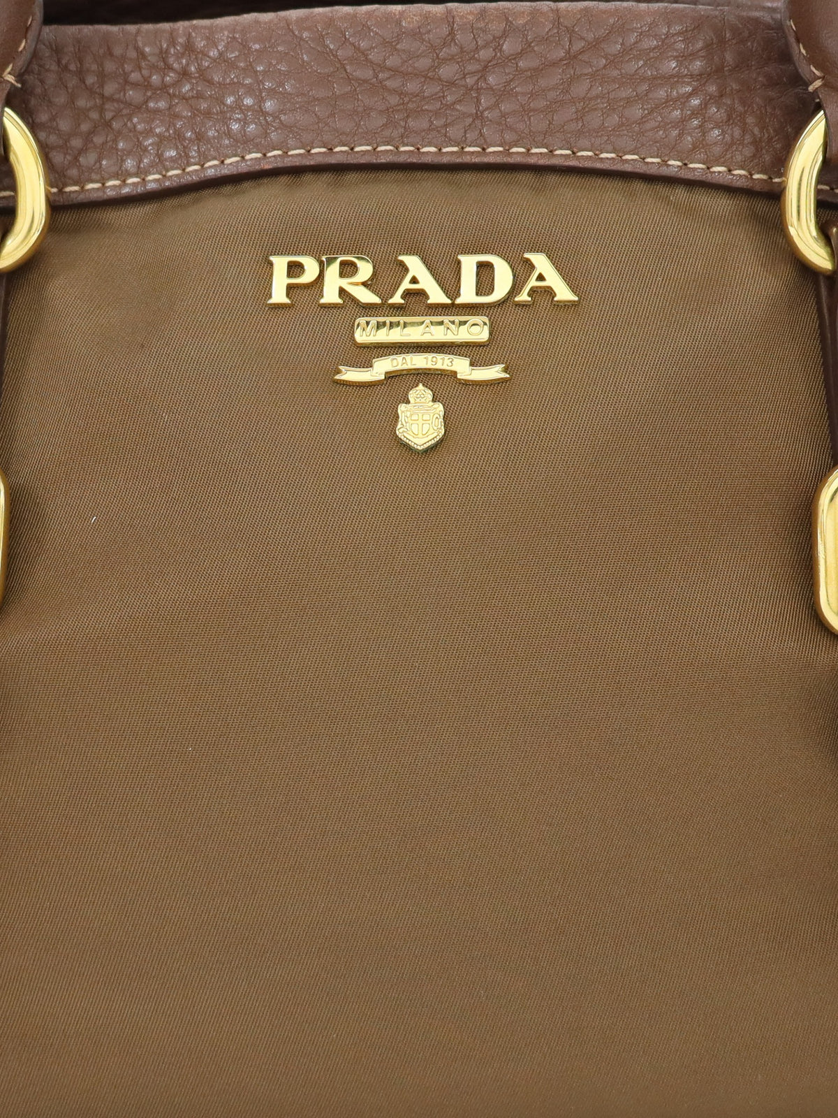 Logo Hardware Nylon Leather 2-Way Bag