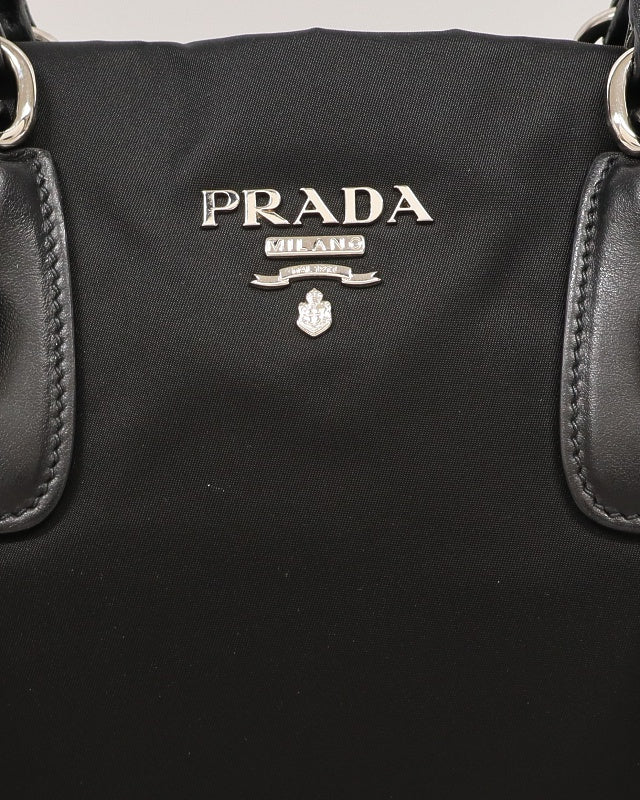 Logo Hardware Nylon Leather 2-Way Bag