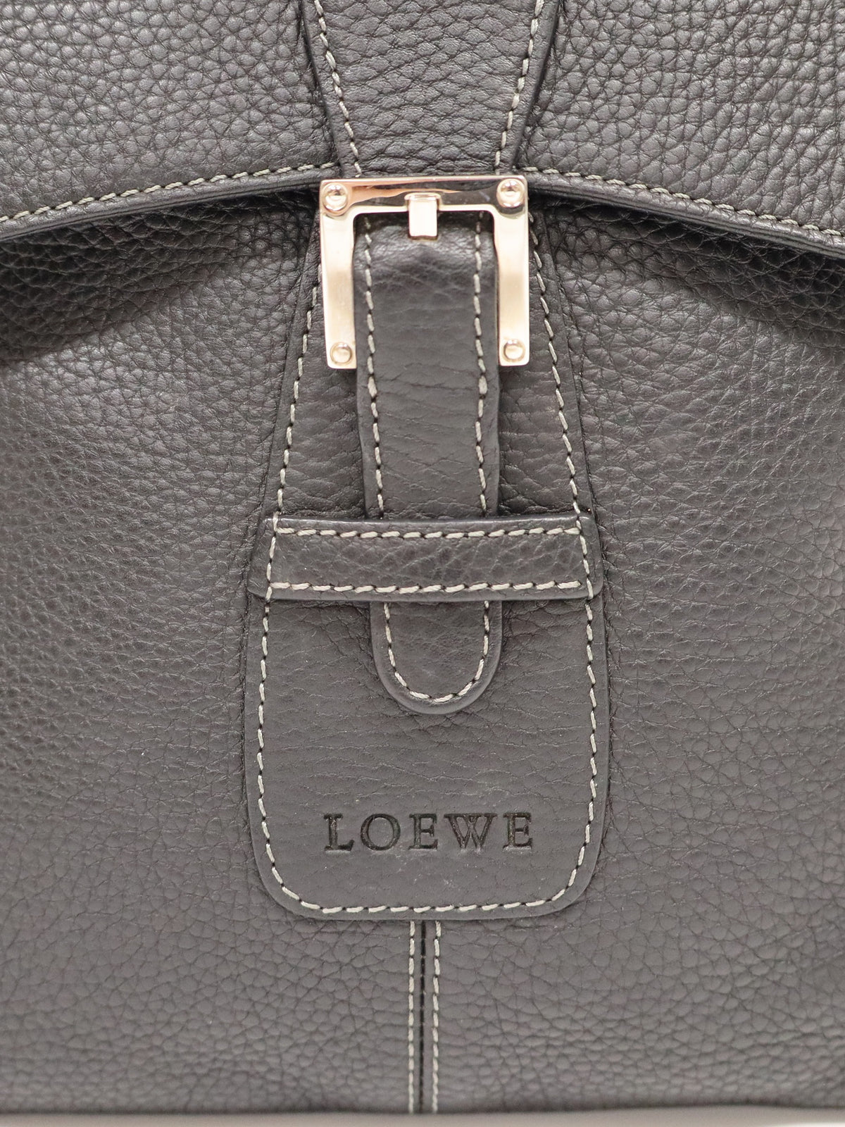 ロゴ刻印レザーショルダーバッグ