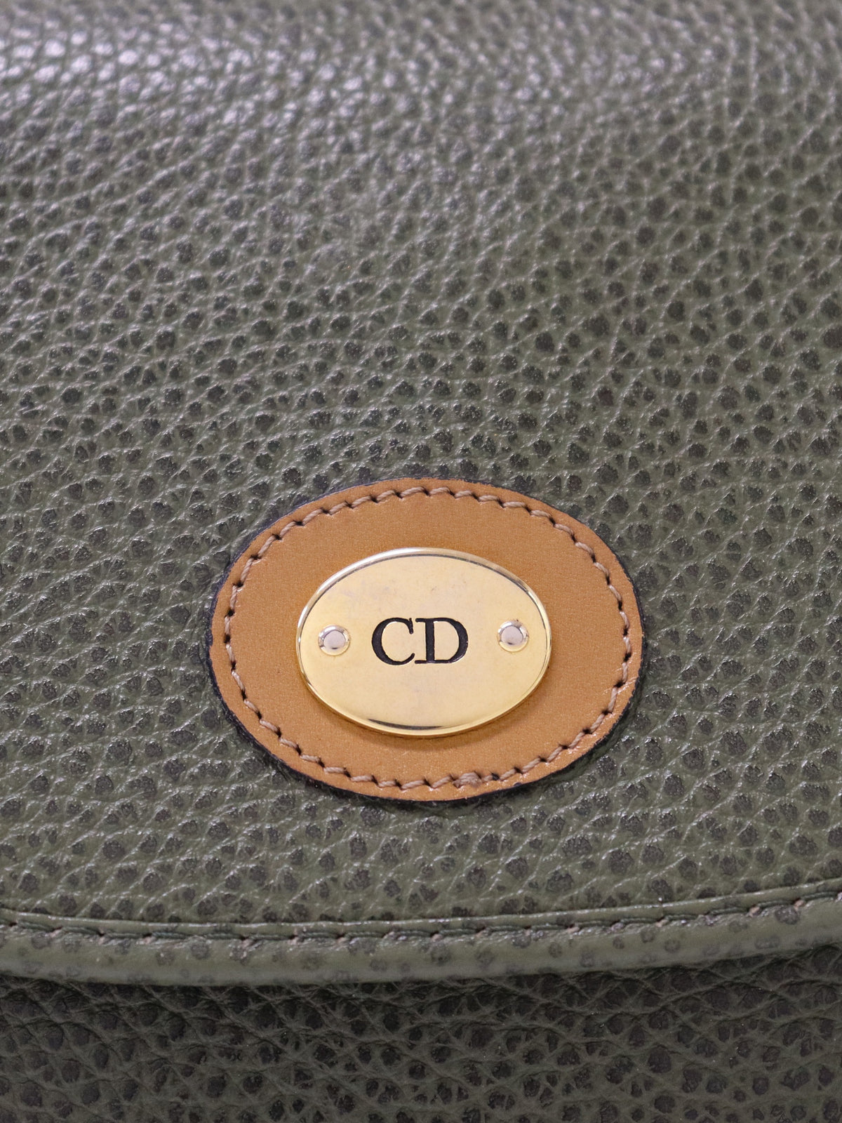 CD Hardware Leather Shoulder Bag
