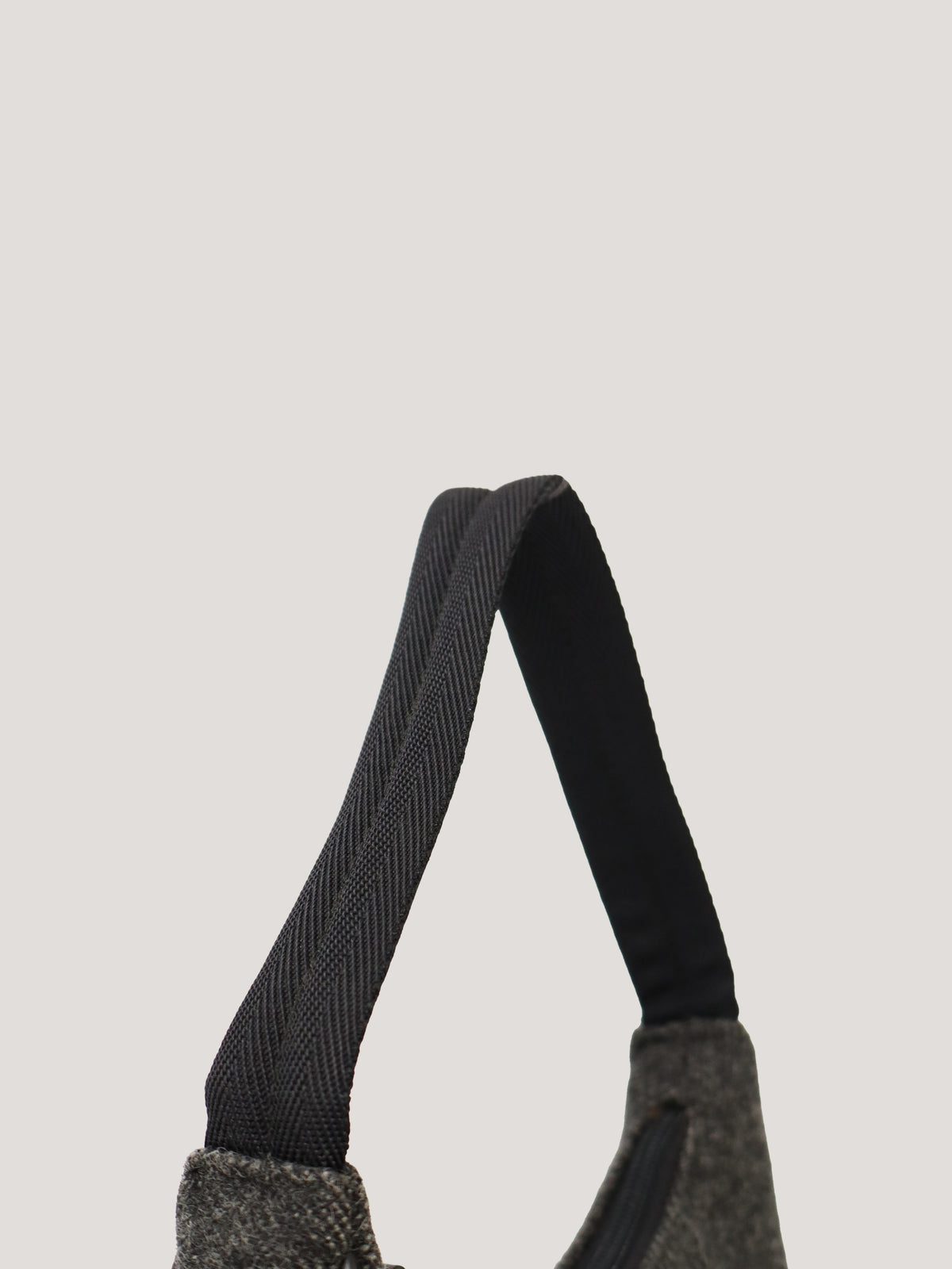 Logo-engraved wool handbag