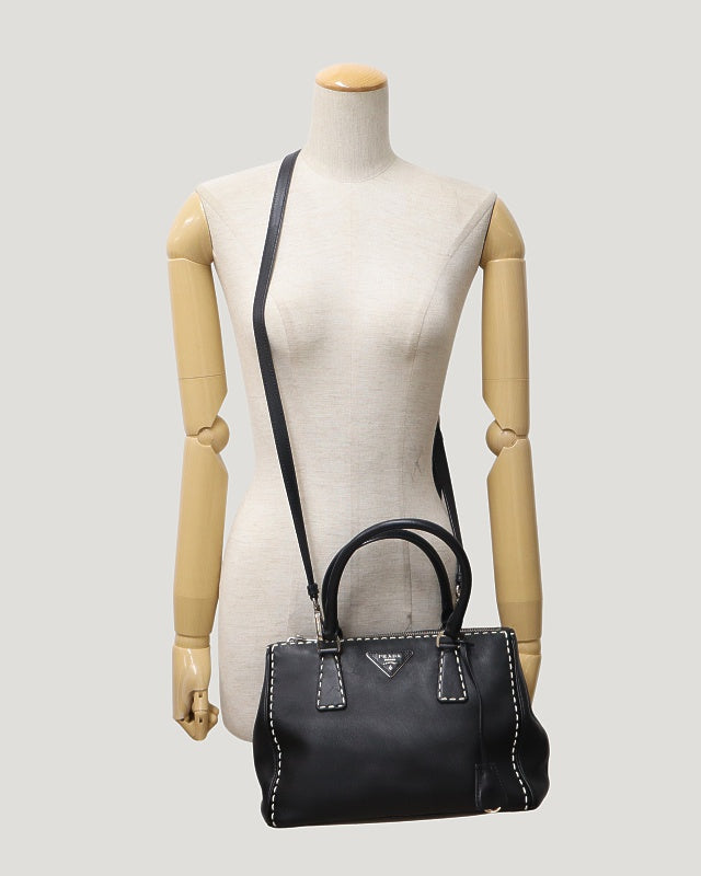 Triangle Logo Stitch Leather 2-Way Bag