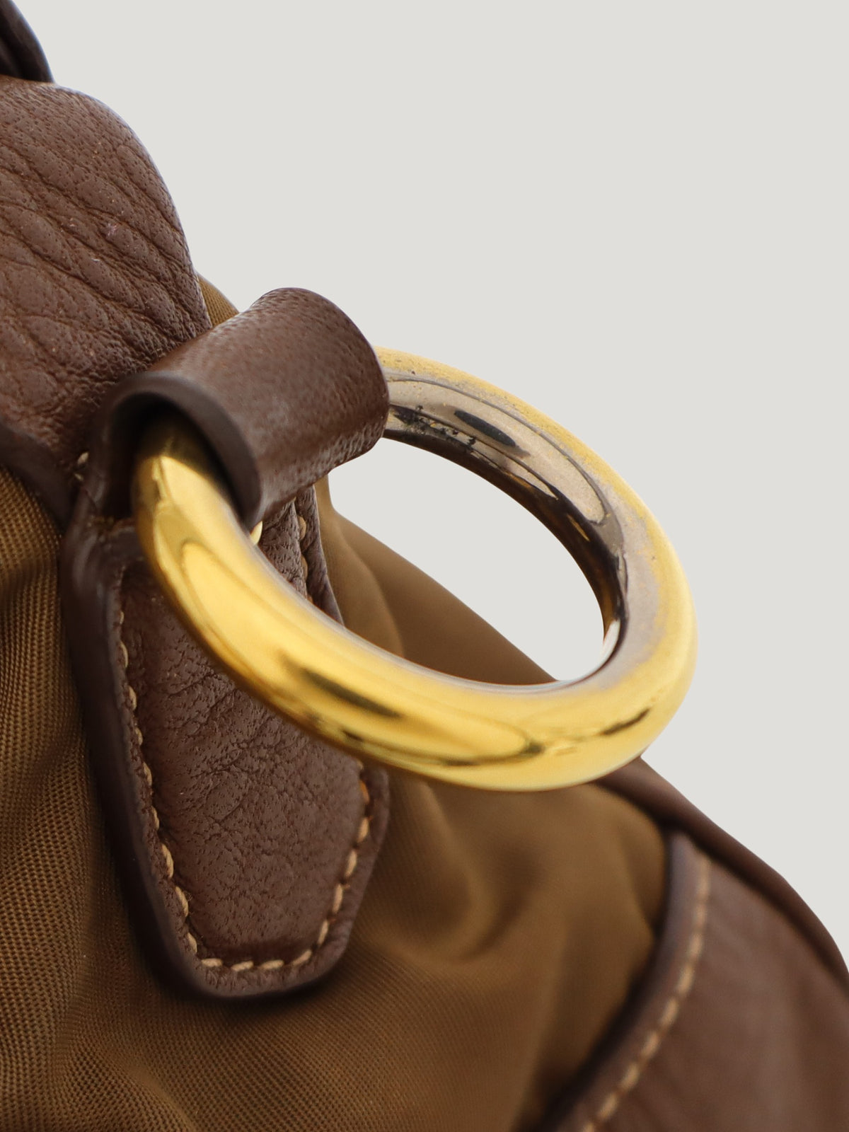 Logo Hardware Nylon Leather 2-Way Bag