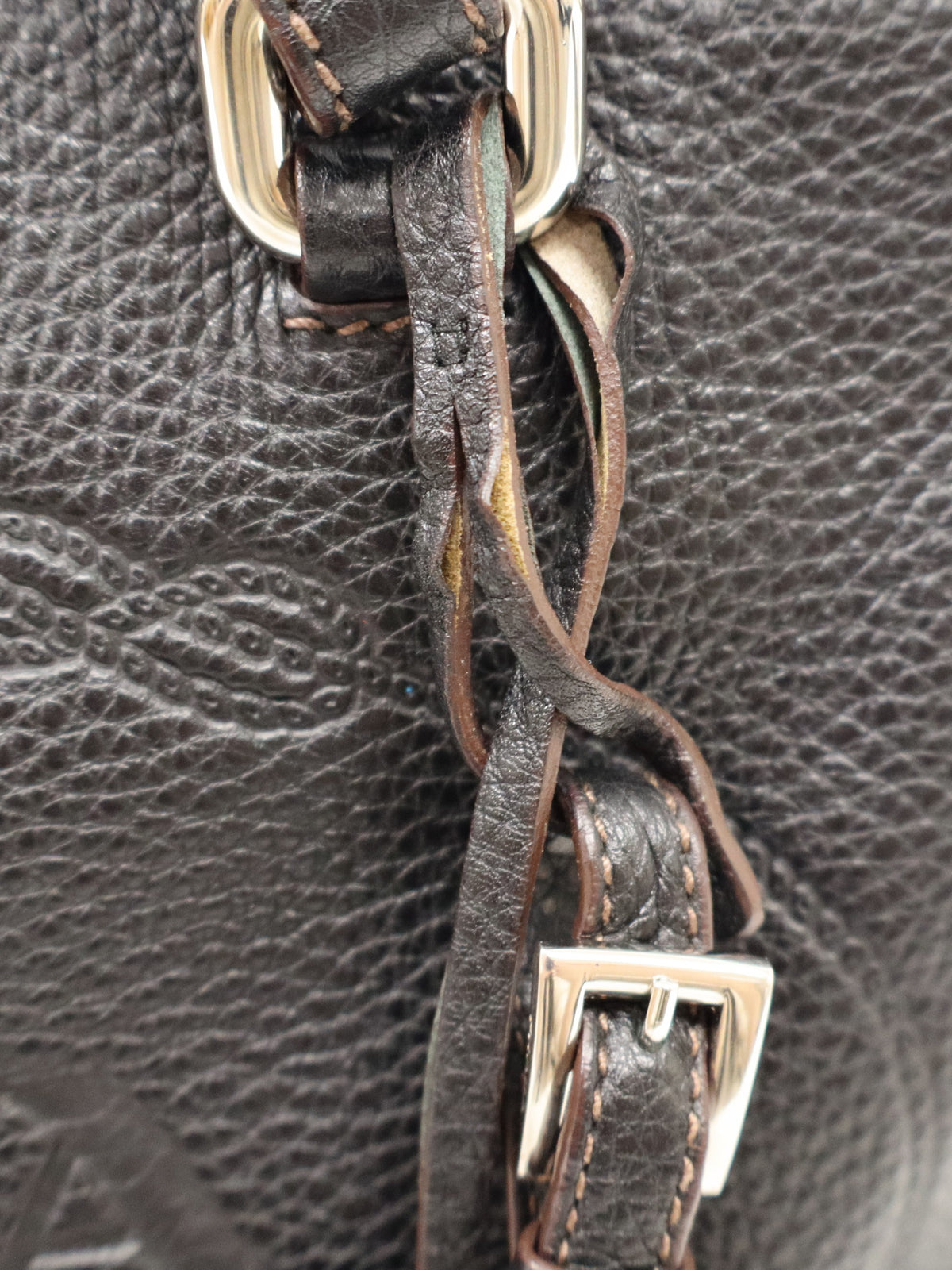 Logo-Embossed Leather Handbag