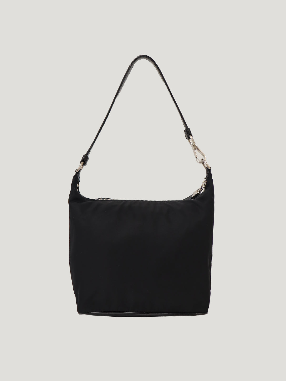 Triangular Logo Hardware Nylon Leather One-Shoulder Bag