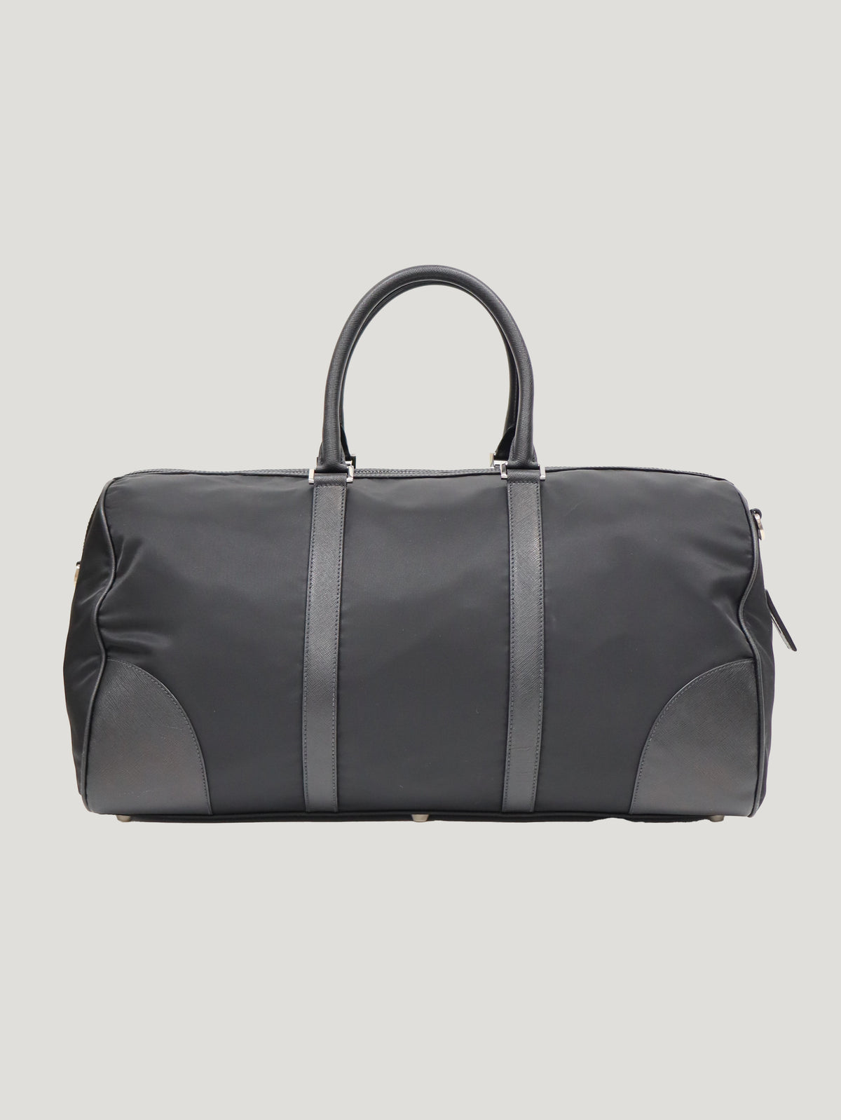 Triangular Logo Nylon Boston Bag