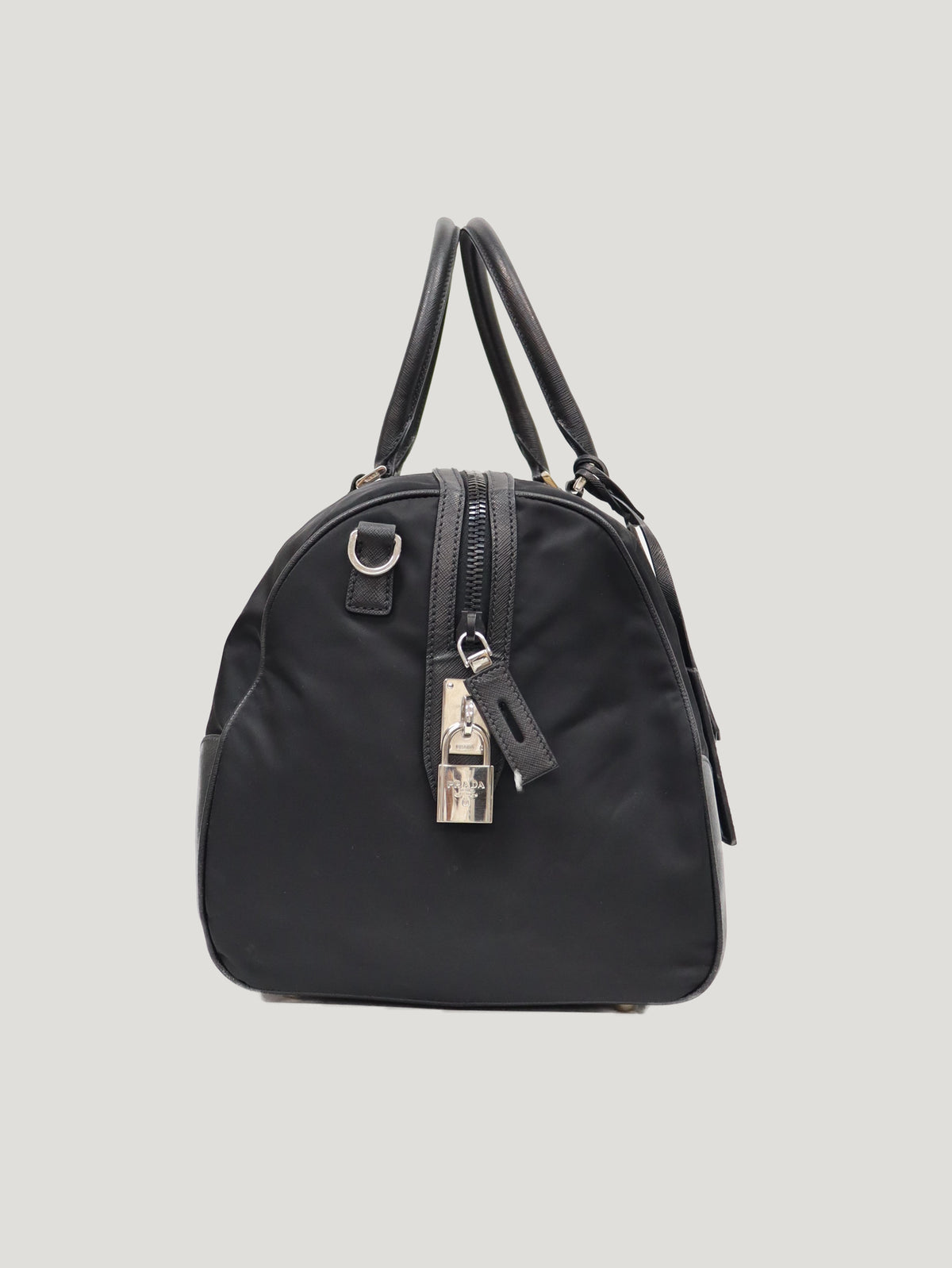 Triangular Logo Nylon Boston Bag