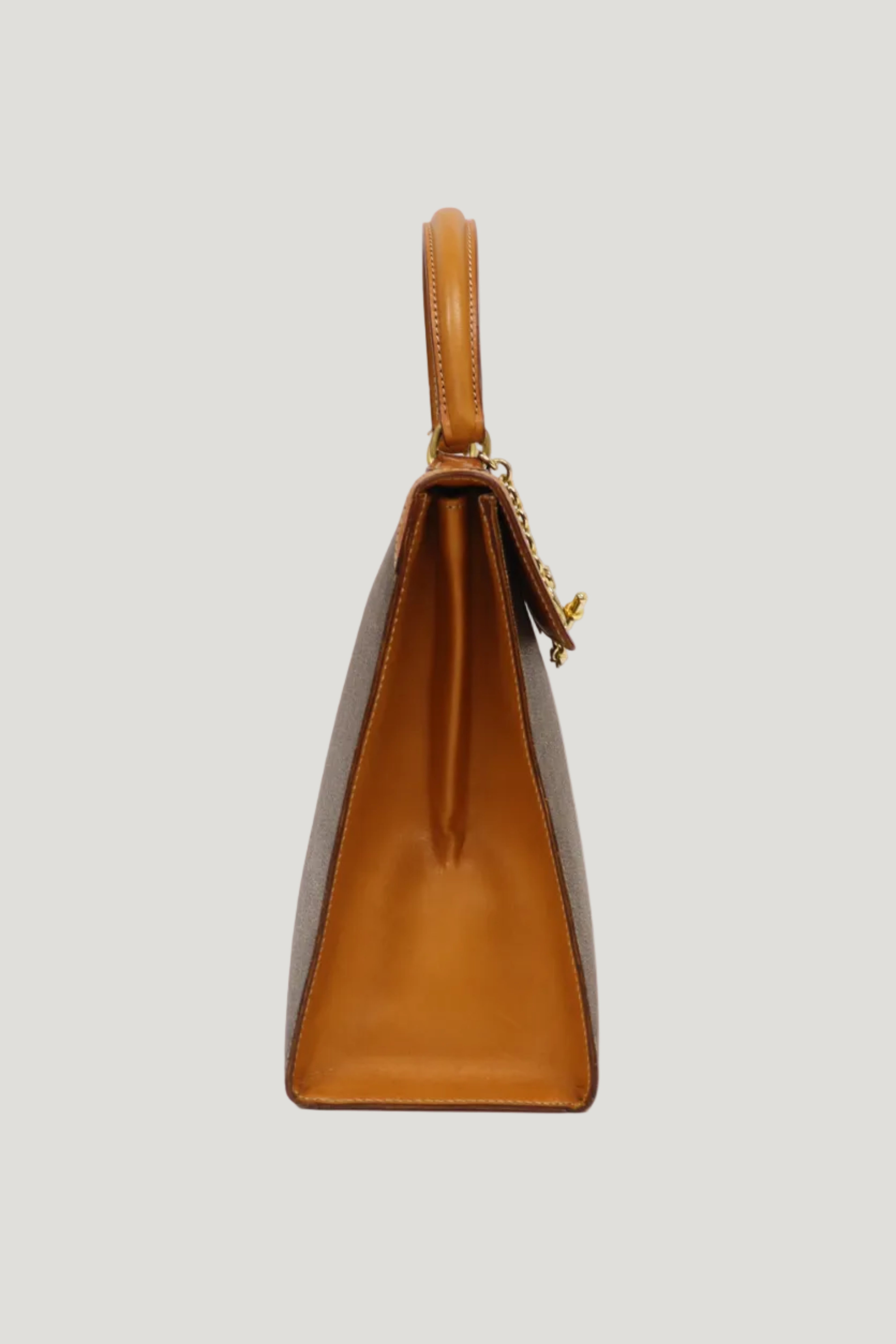 Macadam-patterned Gancini clasp handbag