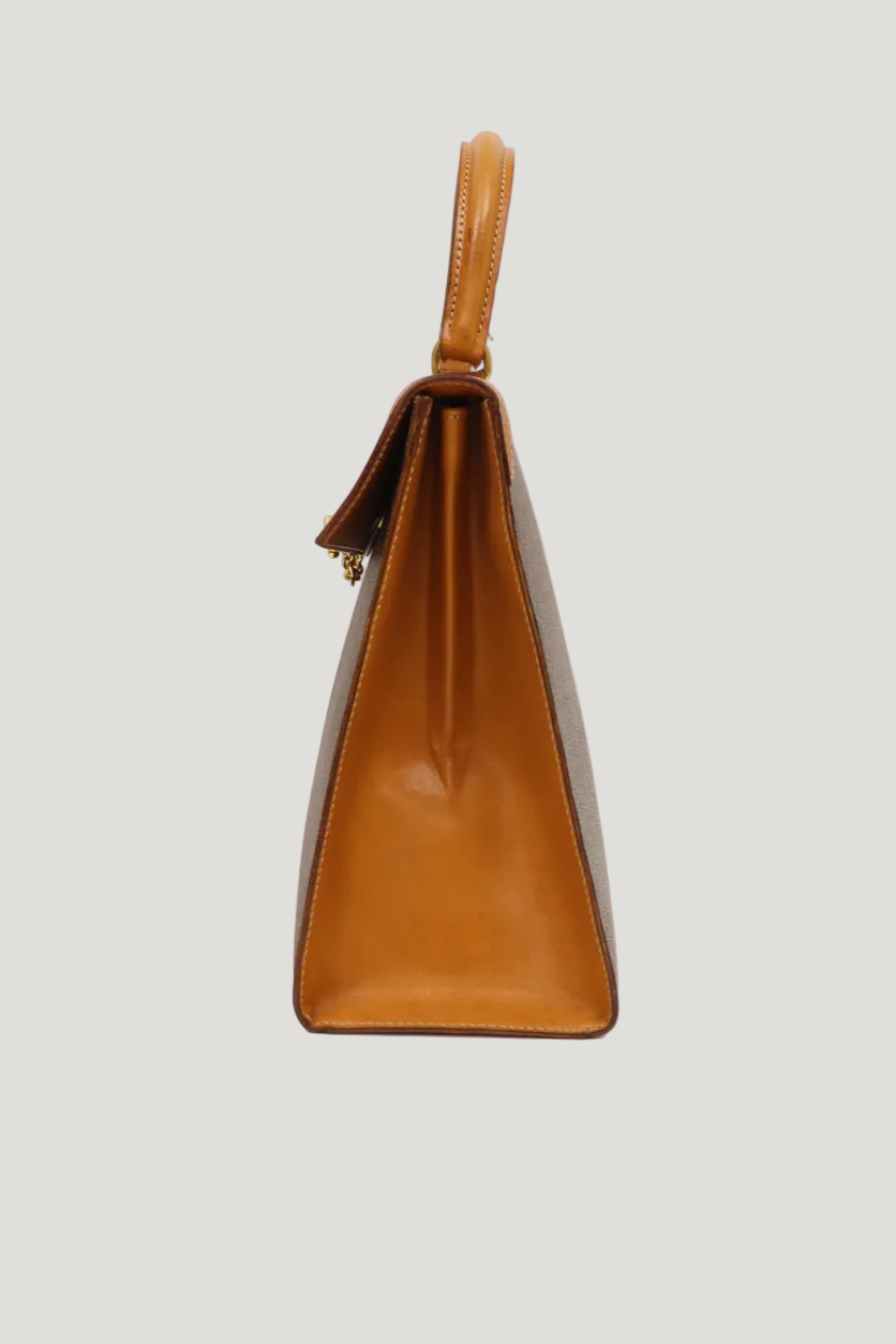 Macadam-patterned Gancini clasp handbag