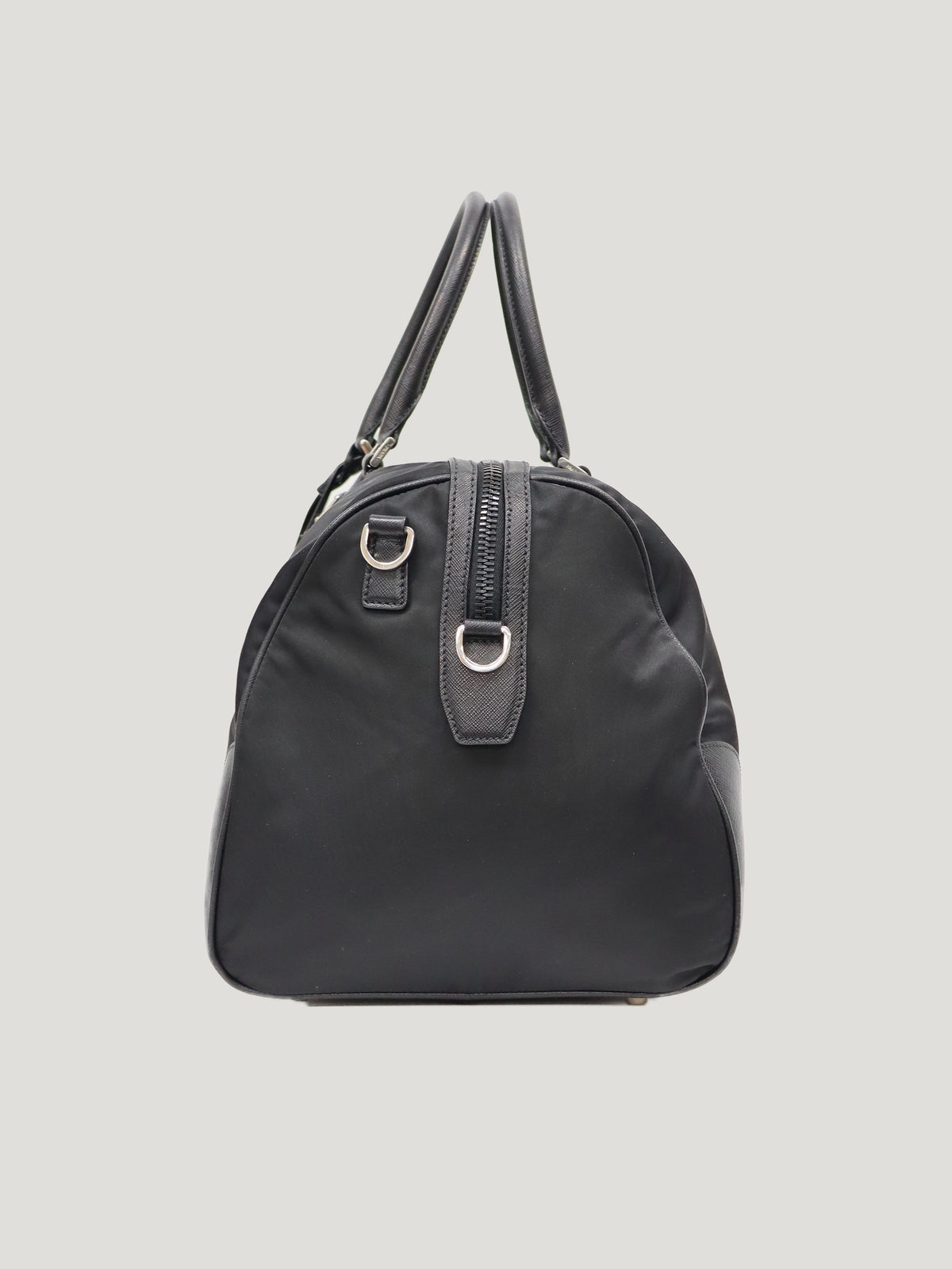 Triangular Logo Nylon Boston Bag