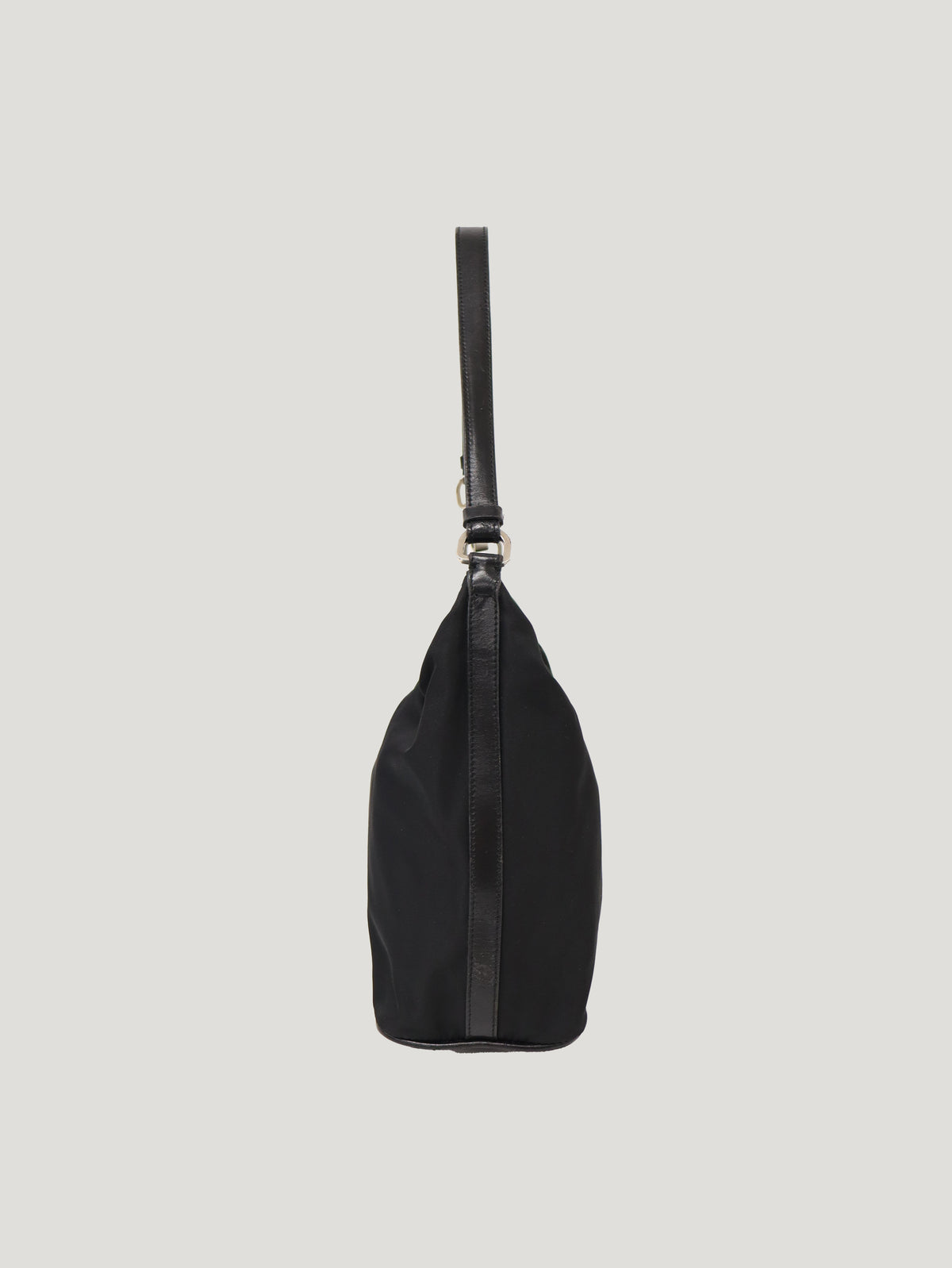 Triangular Logo Hardware Nylon Leather One-Shoulder Bag