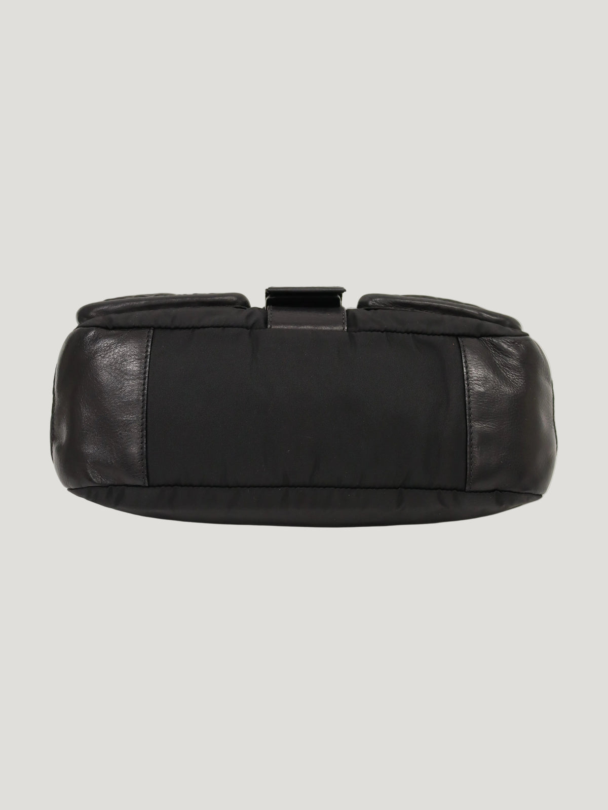 Triangular Logo Hardware Nylon Leather One-Shoulder Bag