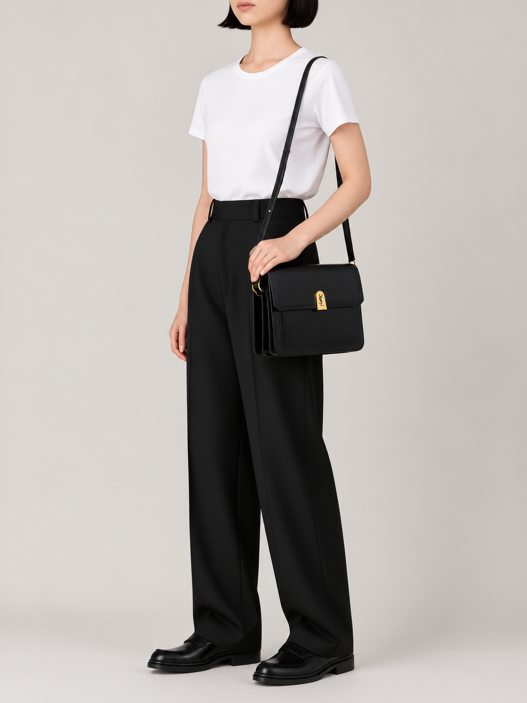 Logo Hardware Lizard Leather One-Shoulder Bag