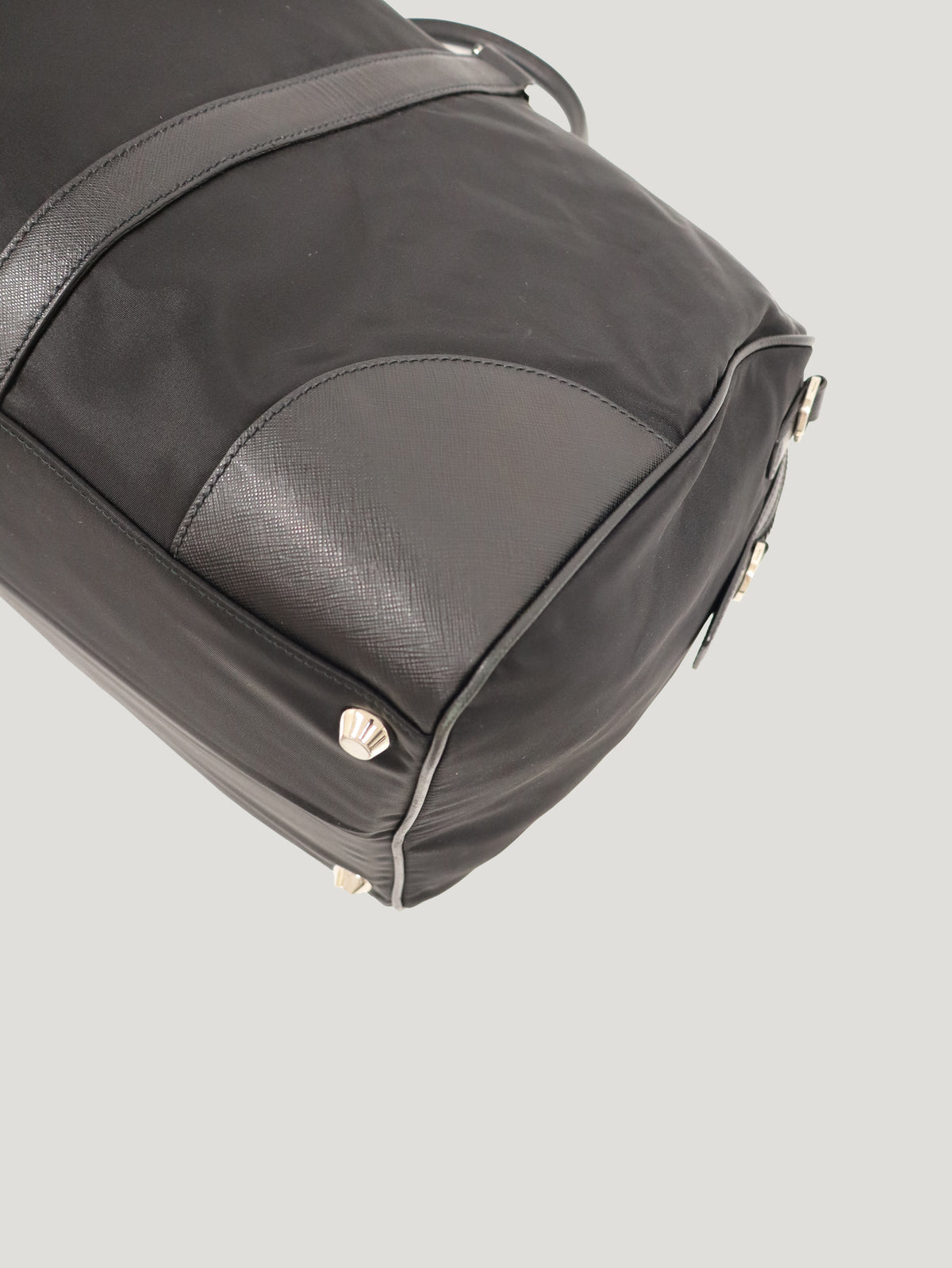 Triangular Logo Nylon Boston Bag
