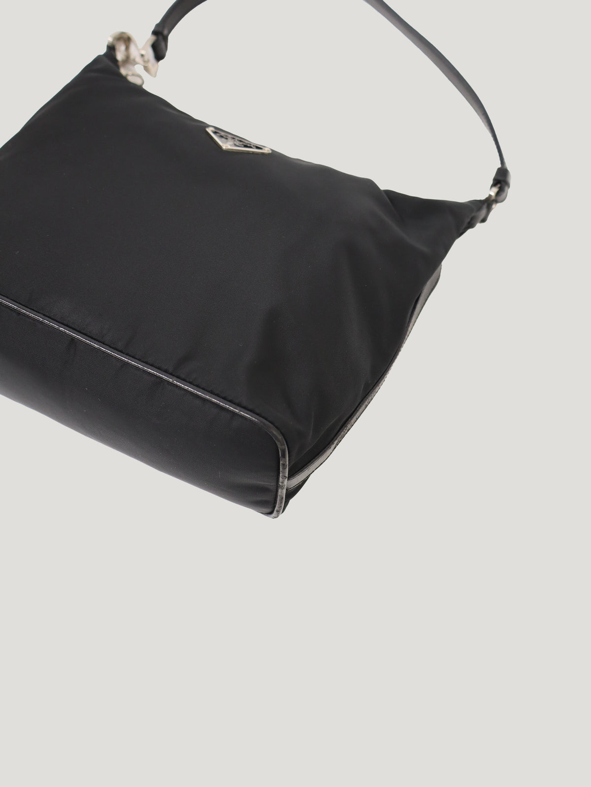 Triangular Logo Hardware Nylon Leather One-Shoulder Bag