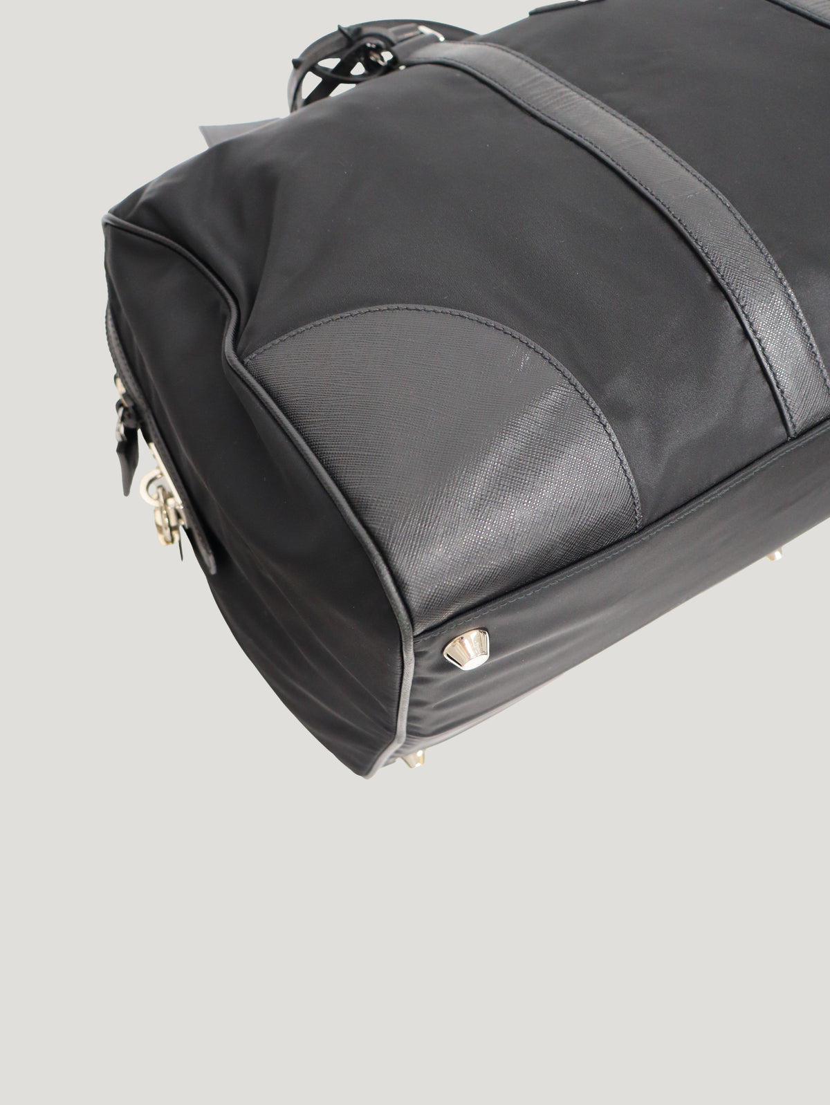 Triangular Logo Nylon Boston Bag