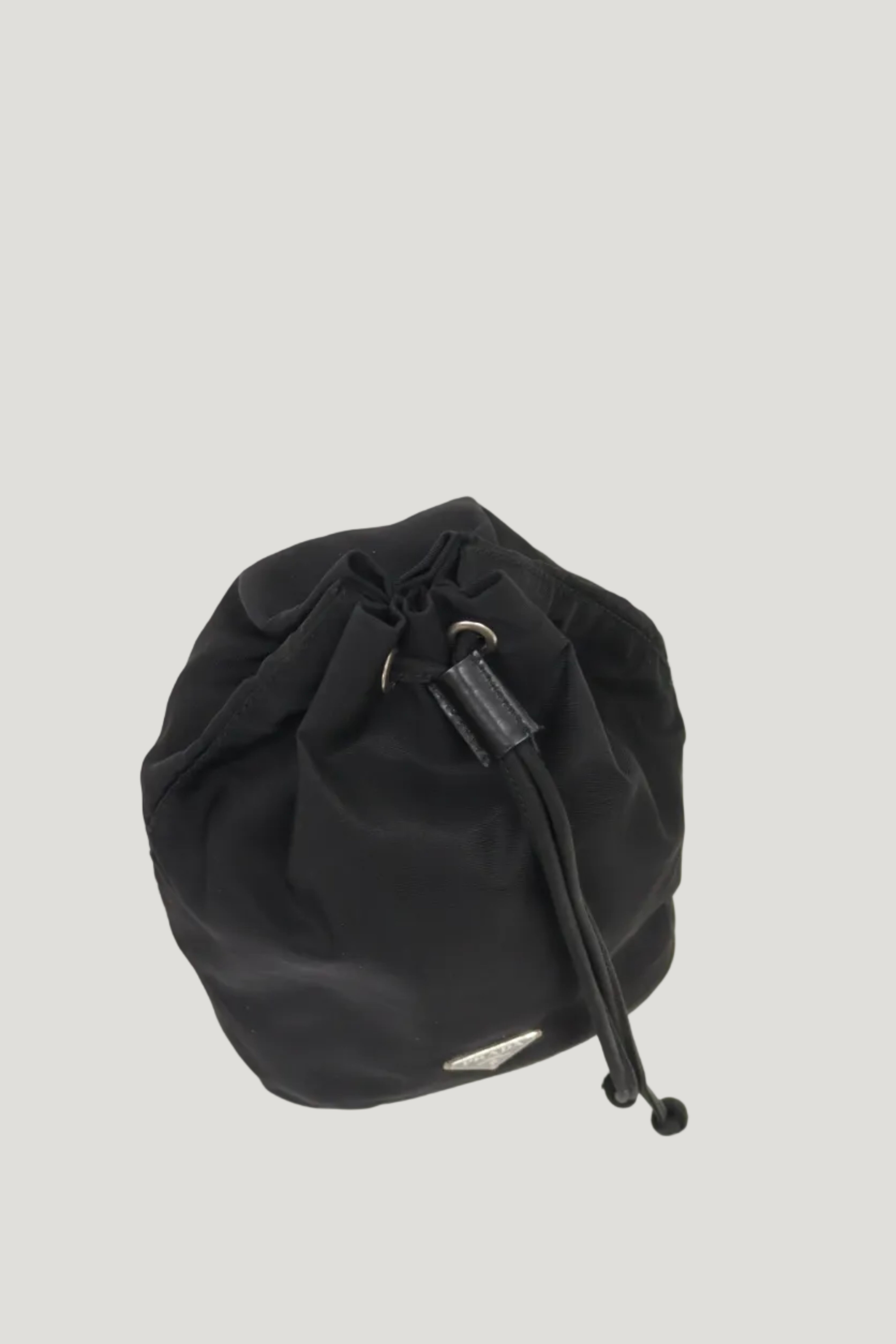 Triangular logo hardware nylon pouch