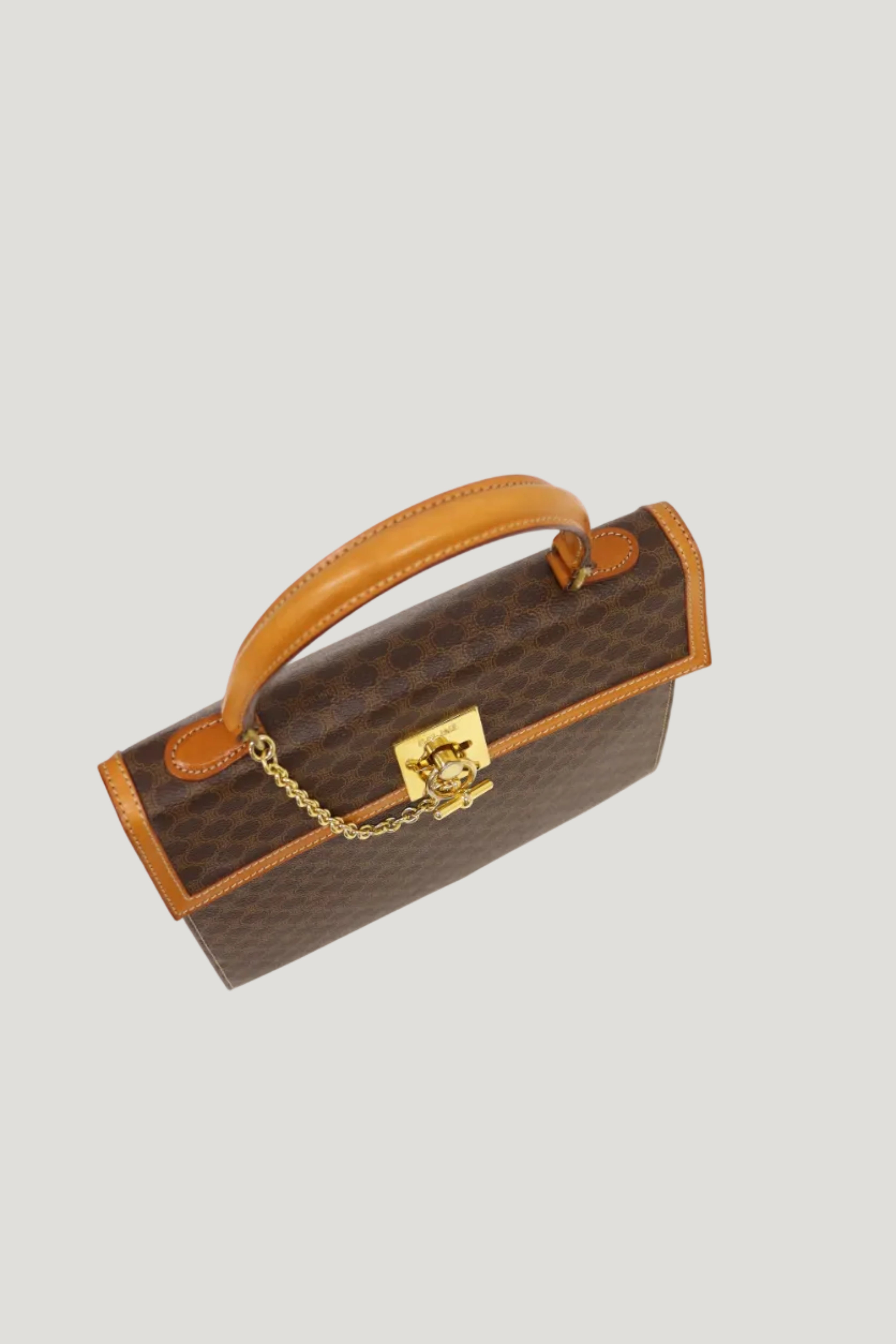 Macadam-patterned Gancini clasp handbag