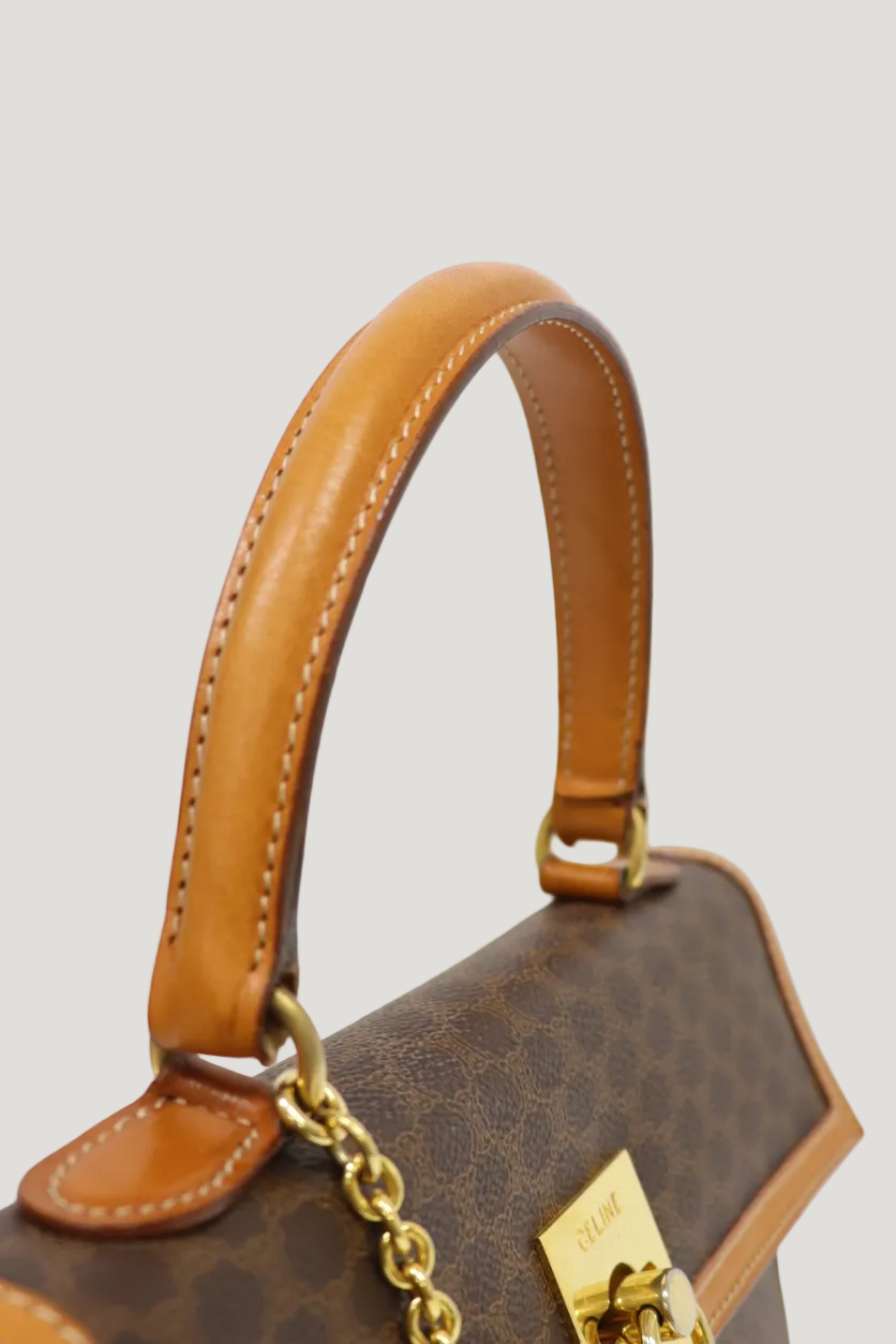 Macadam-patterned Gancini clasp handbag