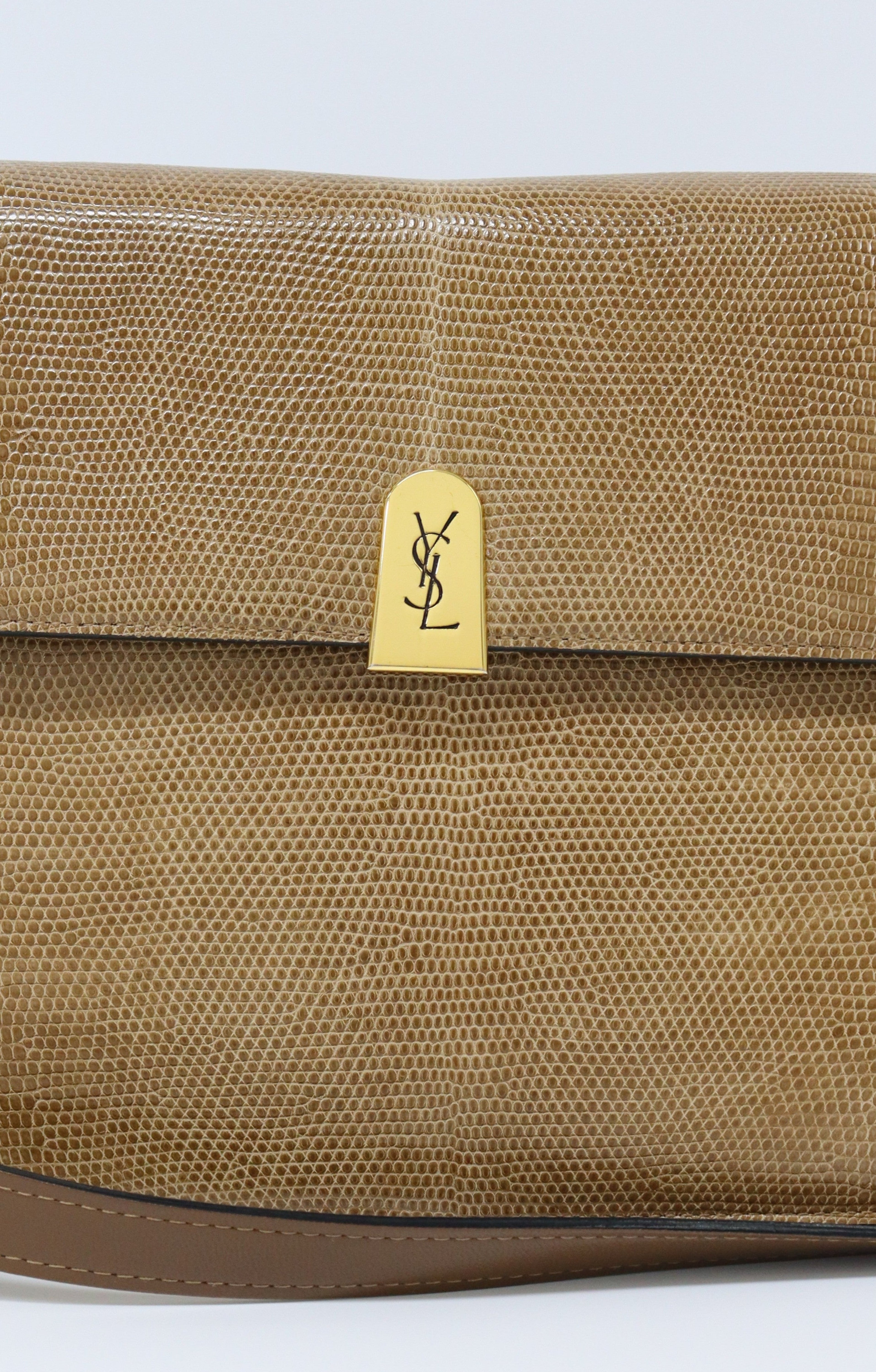 Logo Hardware Lizard Leather One-Shoulder Bag