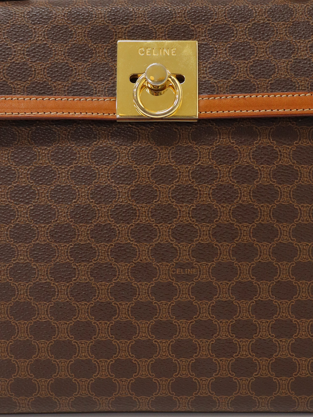Macadam-patterned Gancini clasp handbag