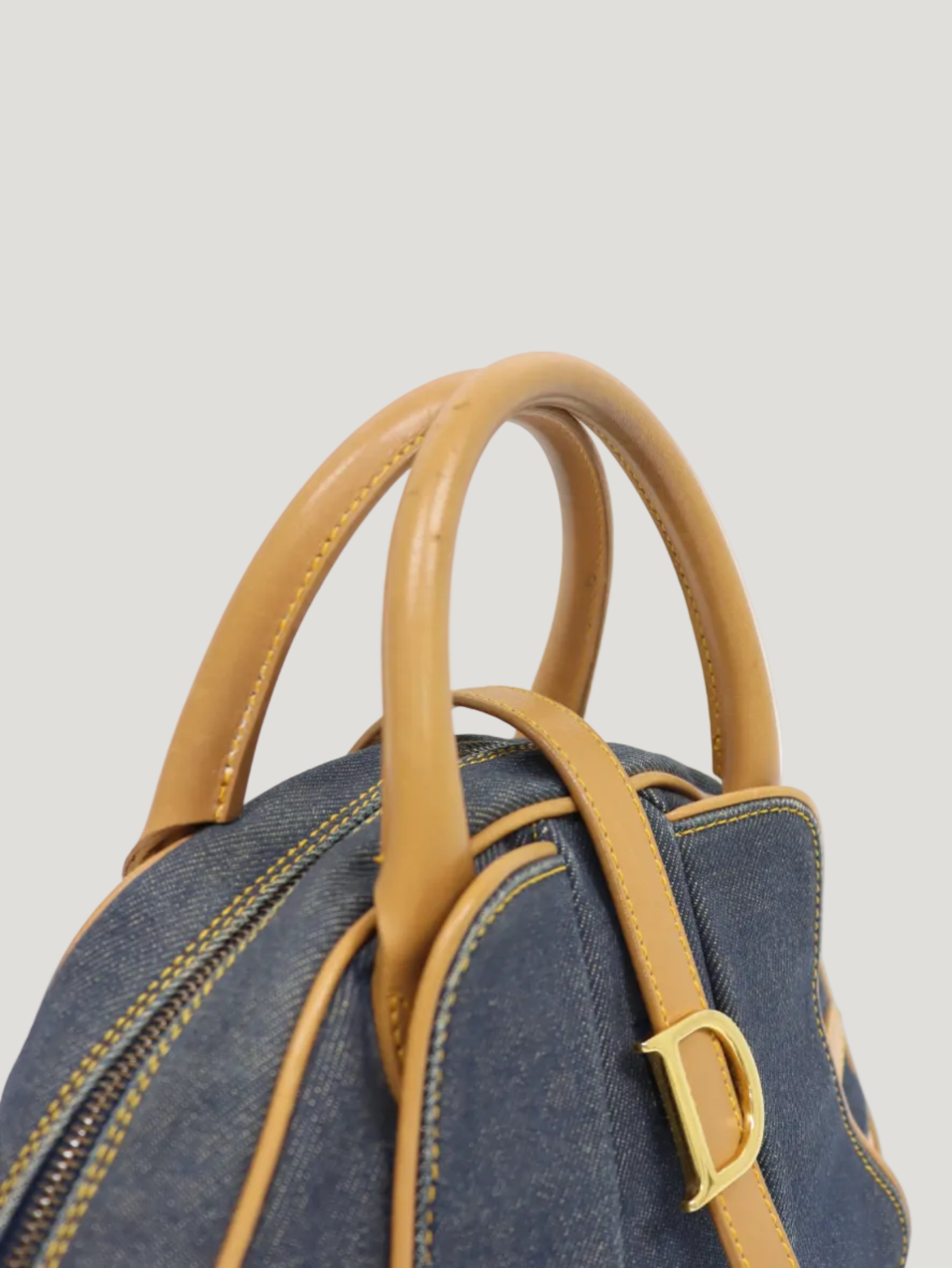 Double Saddle Denim Handbag