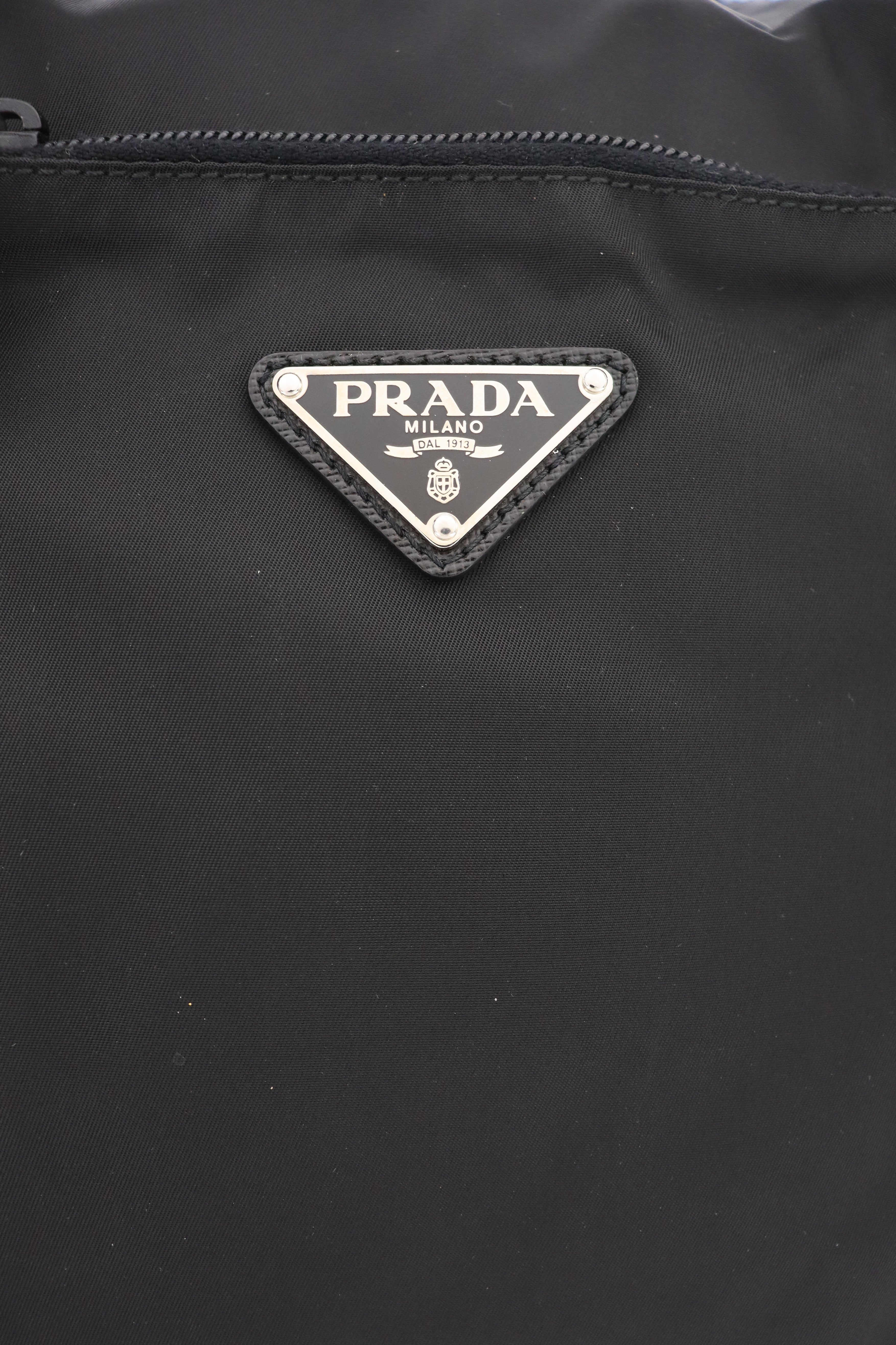 Triangle Logo Nylon Boston Bag