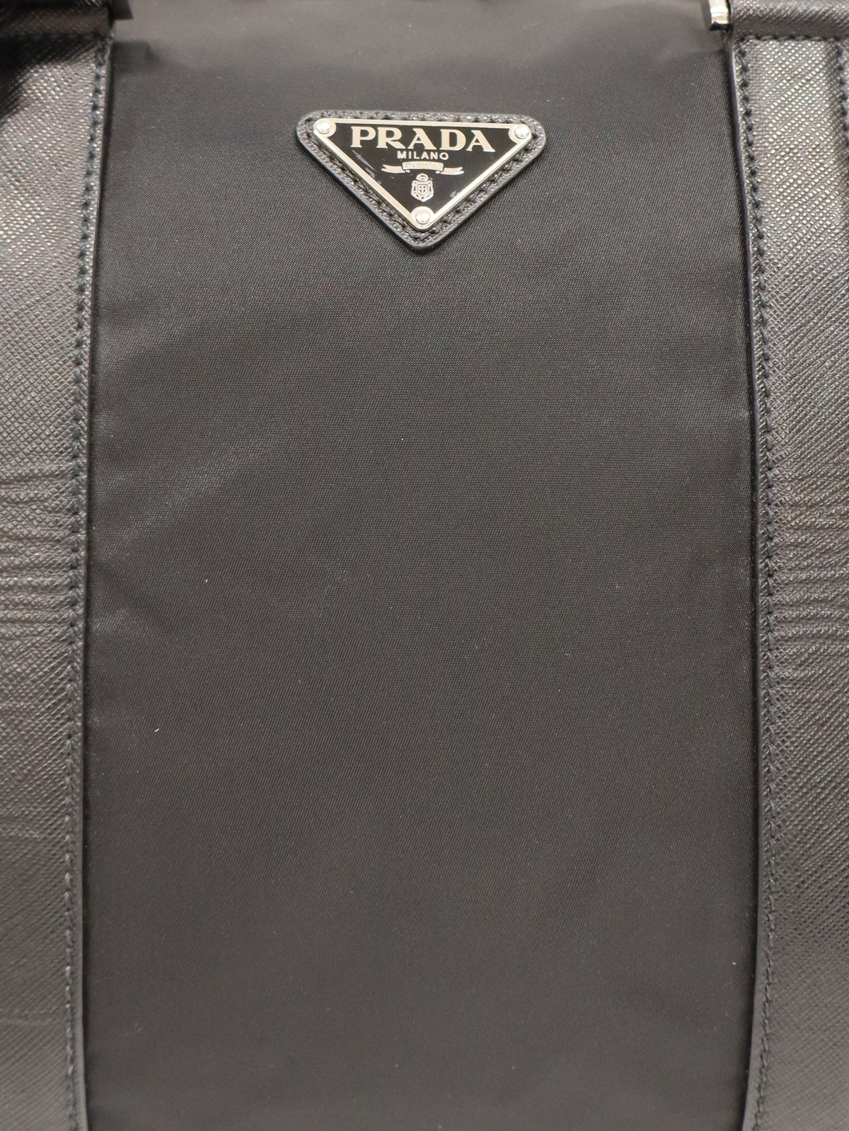 Triangular Logo Nylon Boston Bag