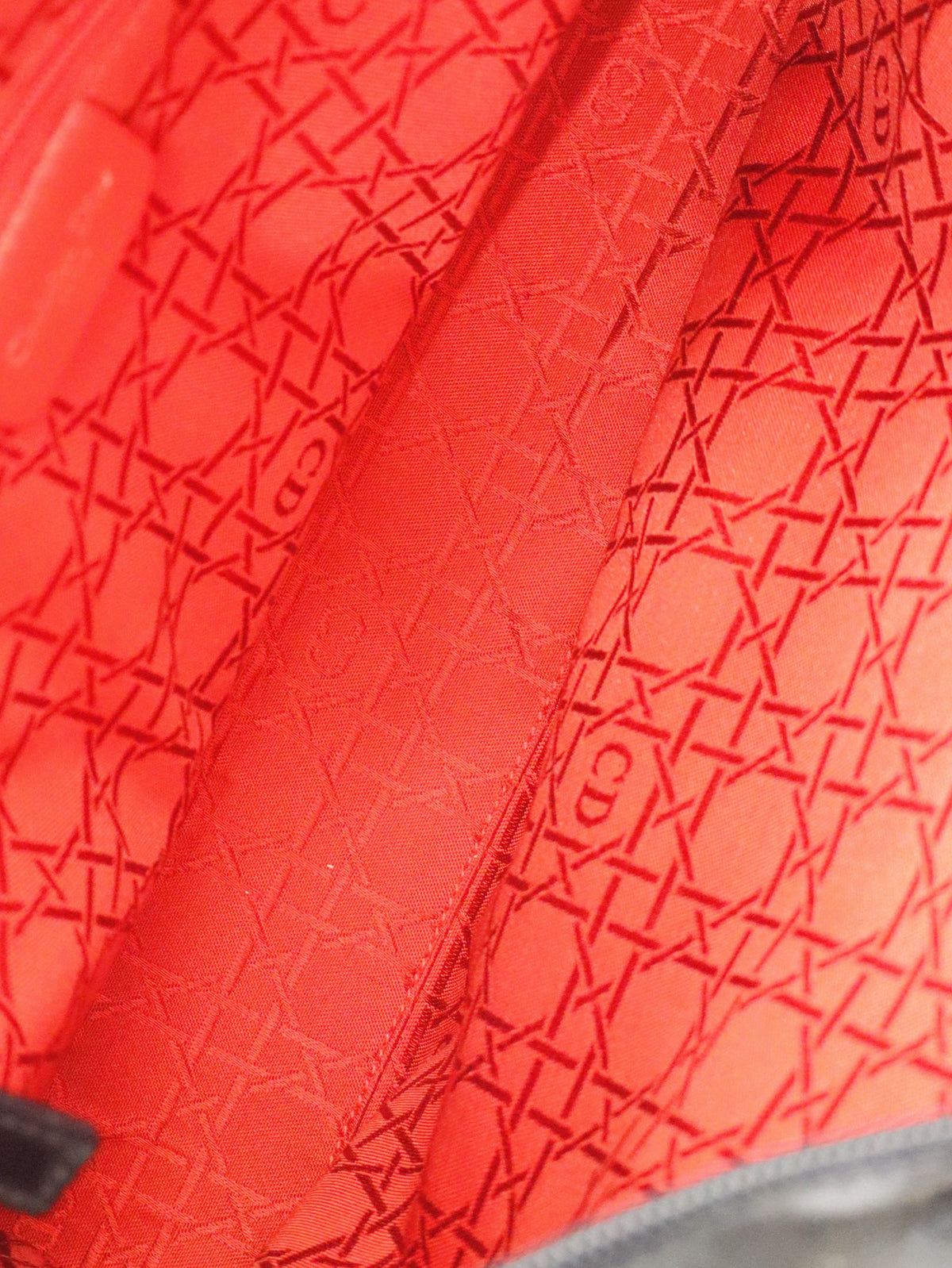 Lady Dior Nylon Leather Handbag