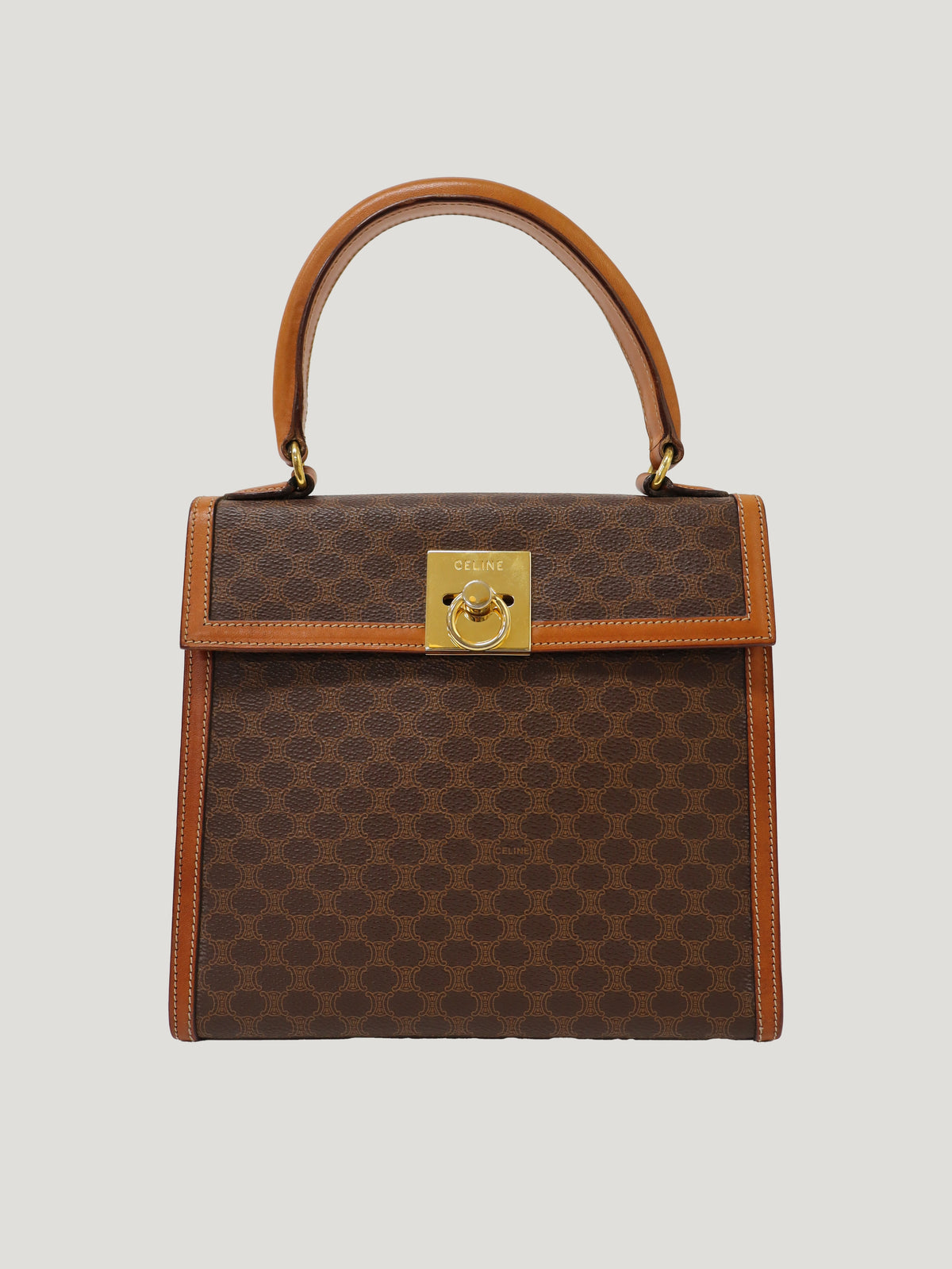 Macadam-patterned Gancini clasp handbag