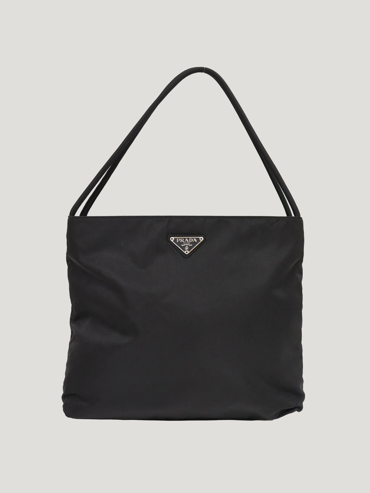 Triangle Logo Hardware Nylon Tote Bag