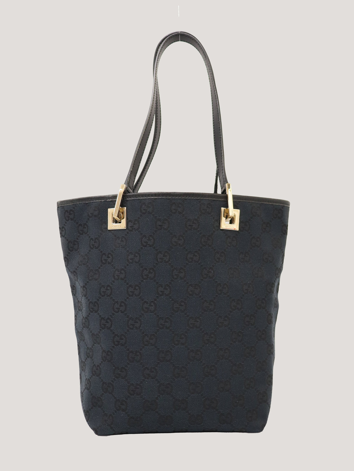 GGキャンバスレザーハンドバッグ