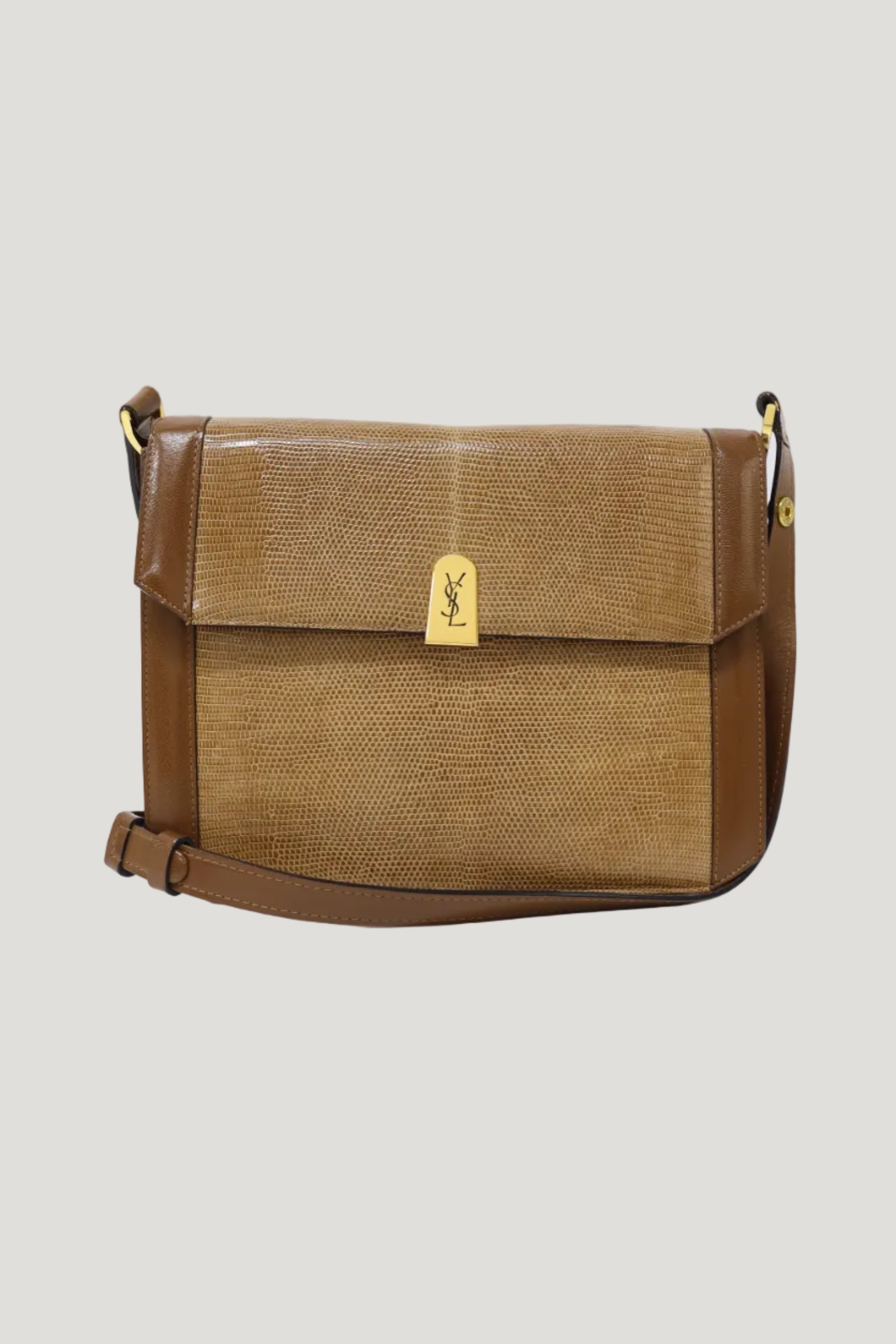 Logo Hardware Lizard Leather One-Shoulder Bag