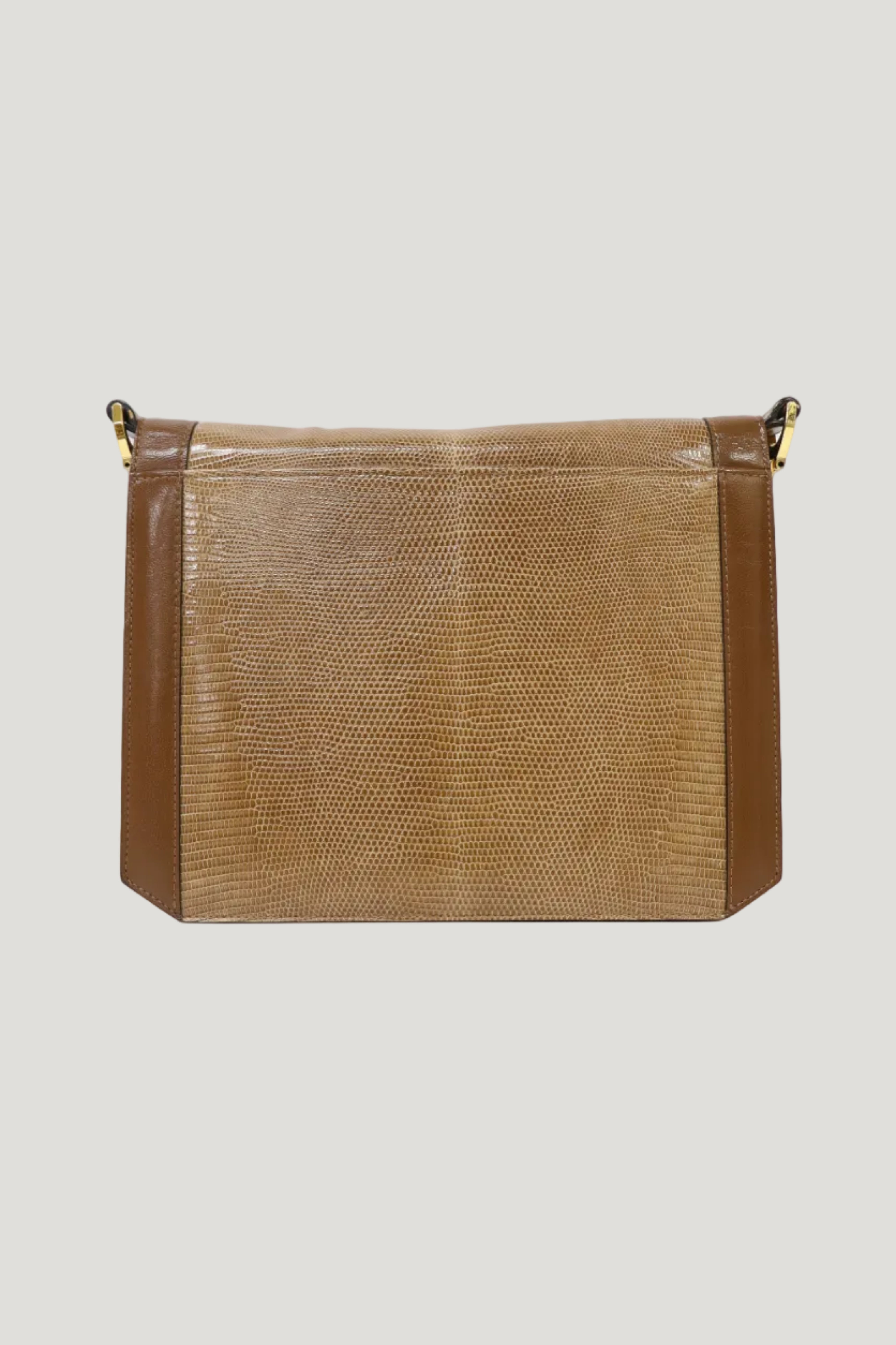 Logo Hardware Lizard Leather One-Shoulder Bag