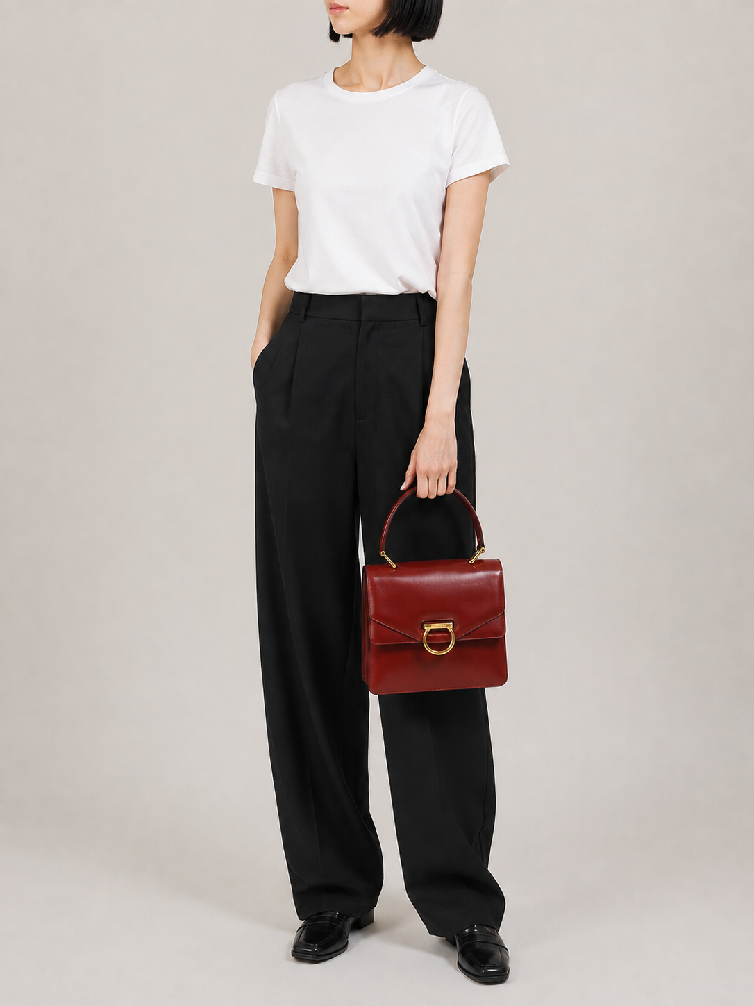 Gancini Flap Handbag