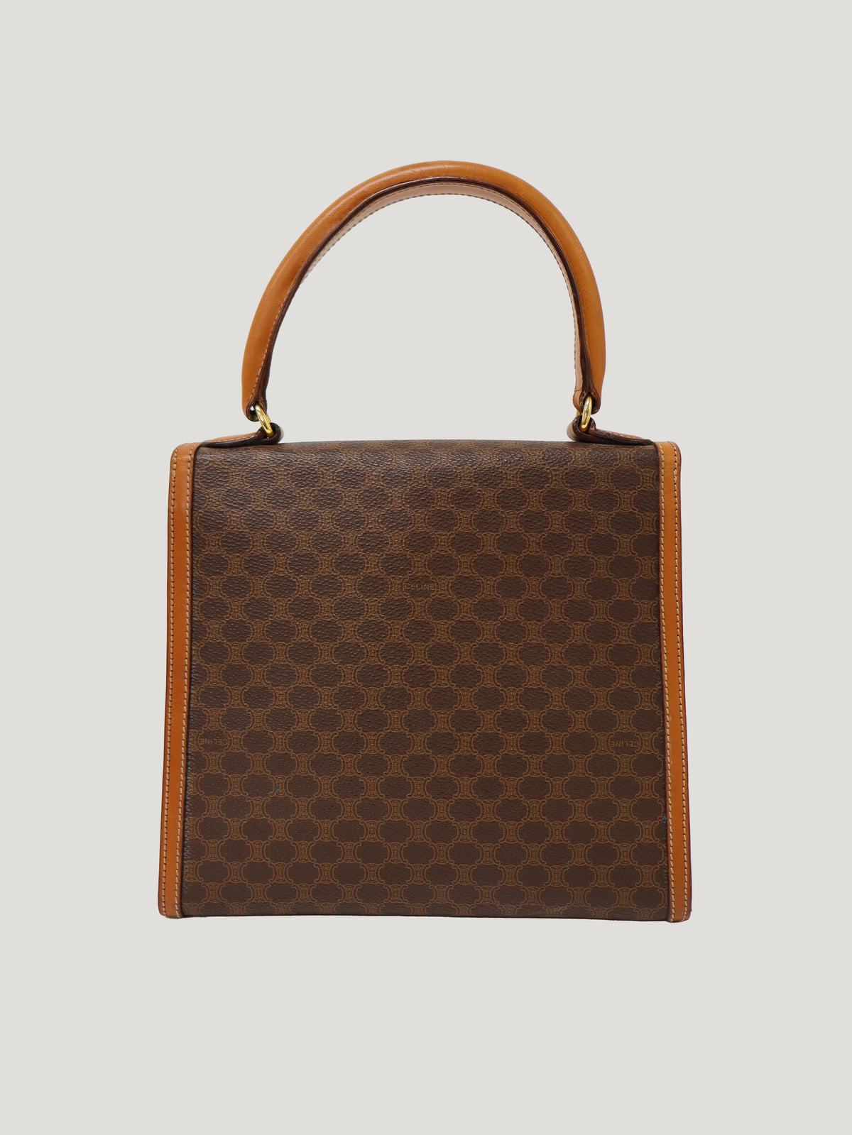 Macadam-patterned Gancini clasp handbag