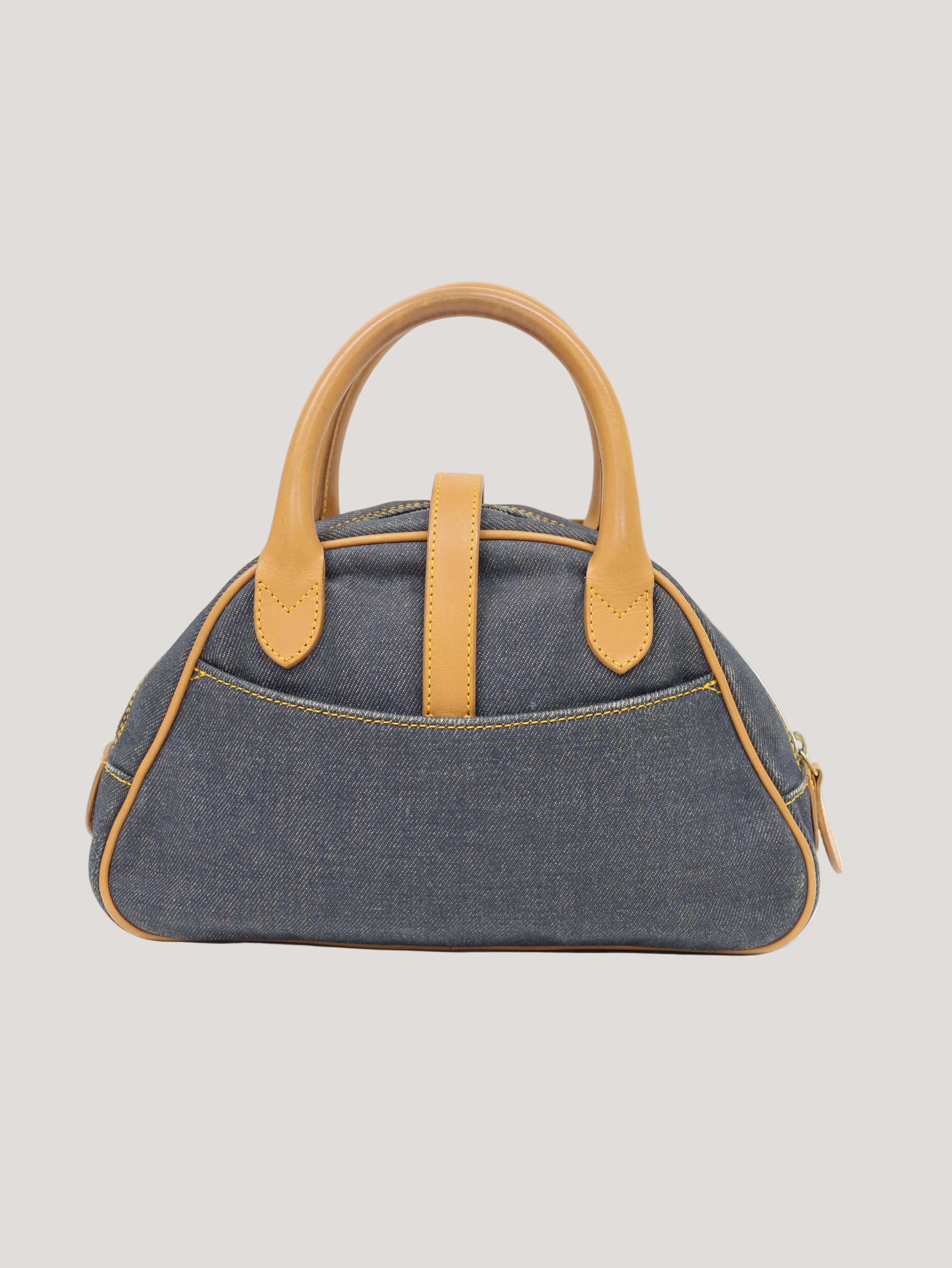 Double Saddle Denim Handbag