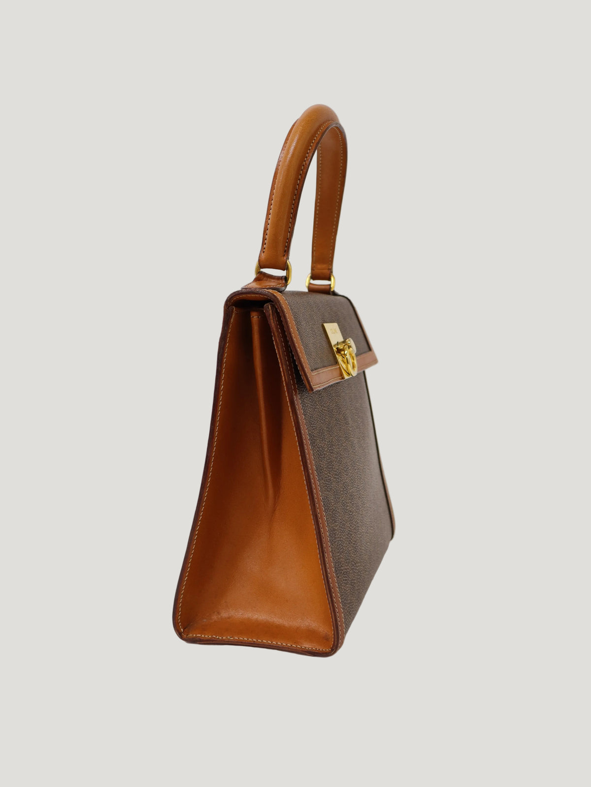 Macadam-patterned Gancini clasp handbag