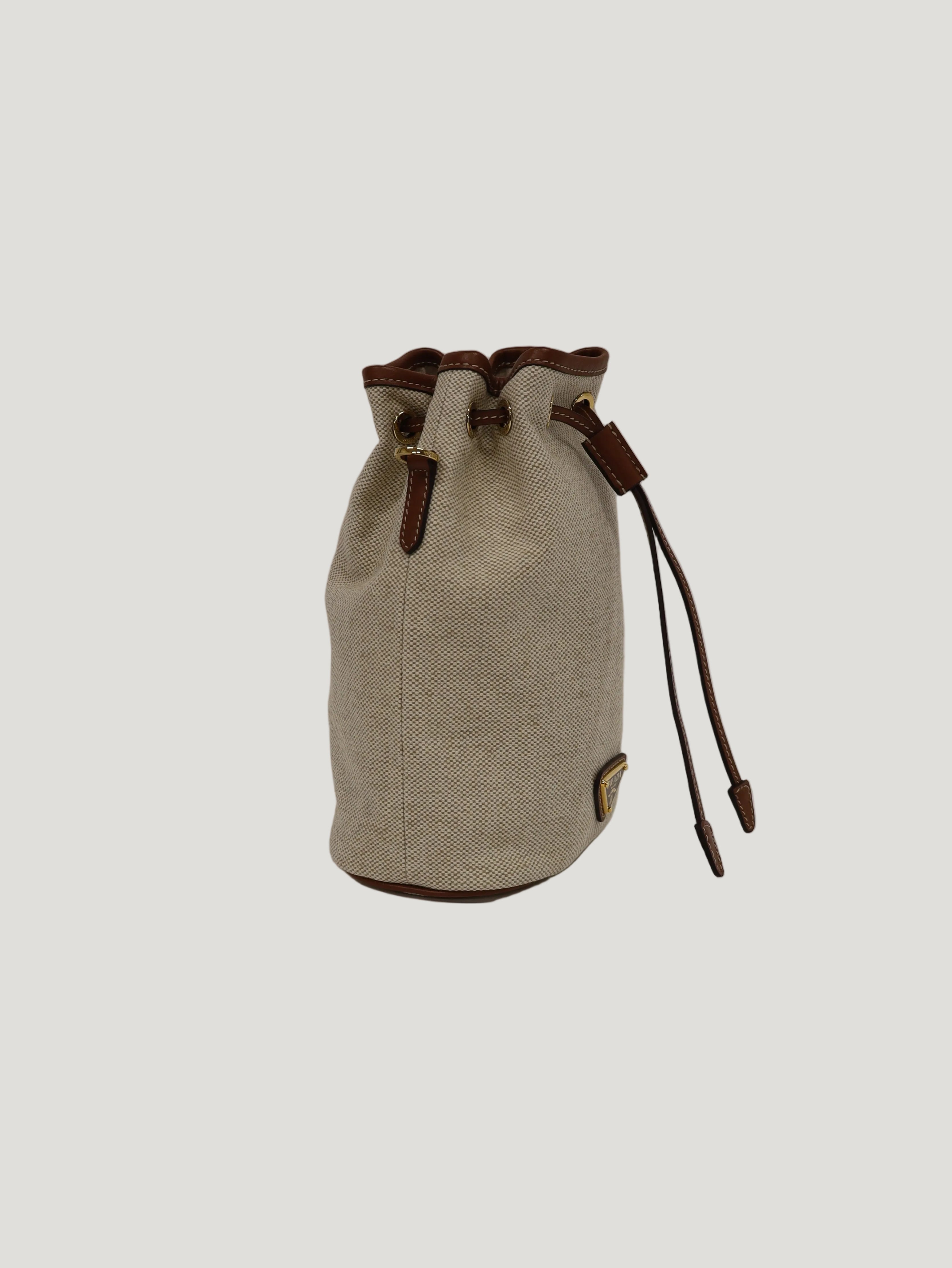 Triangle Logo Canvas Drawstring Pouch