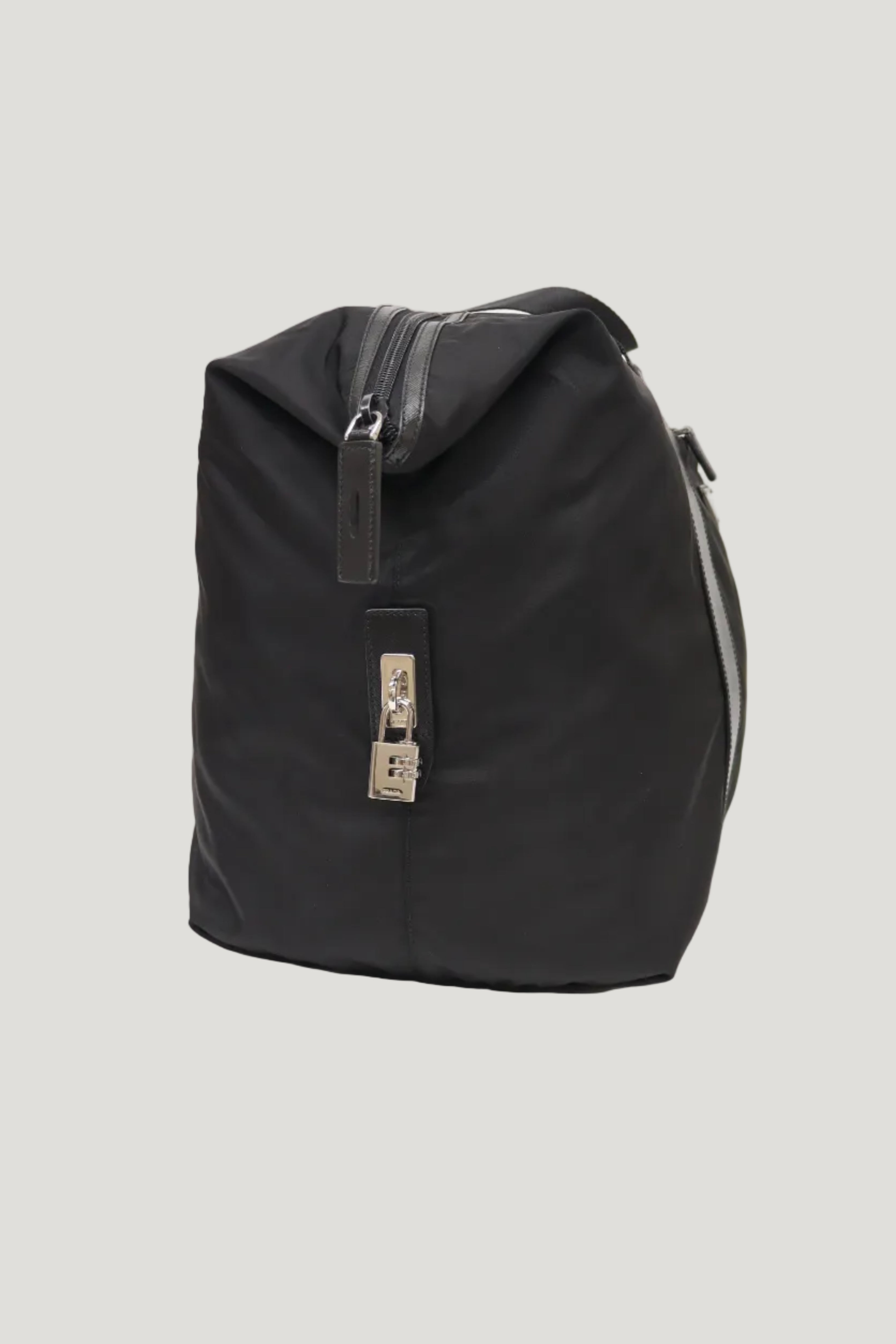 Triangle Logo Nylon Boston Bag