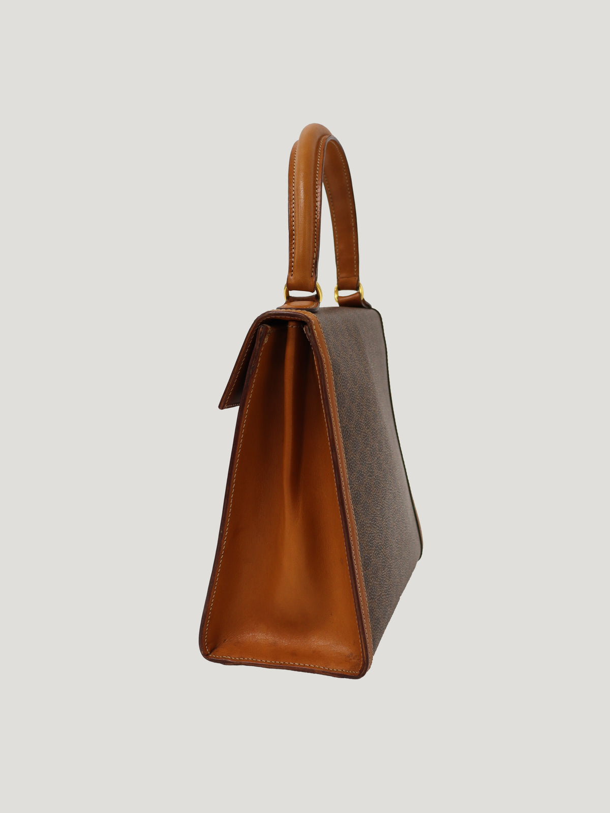 Macadam-patterned Gancini clasp handbag