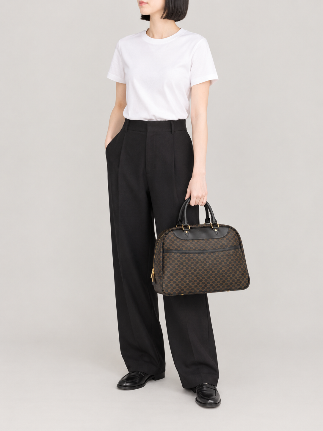 Macadam Pattern Boston Bag