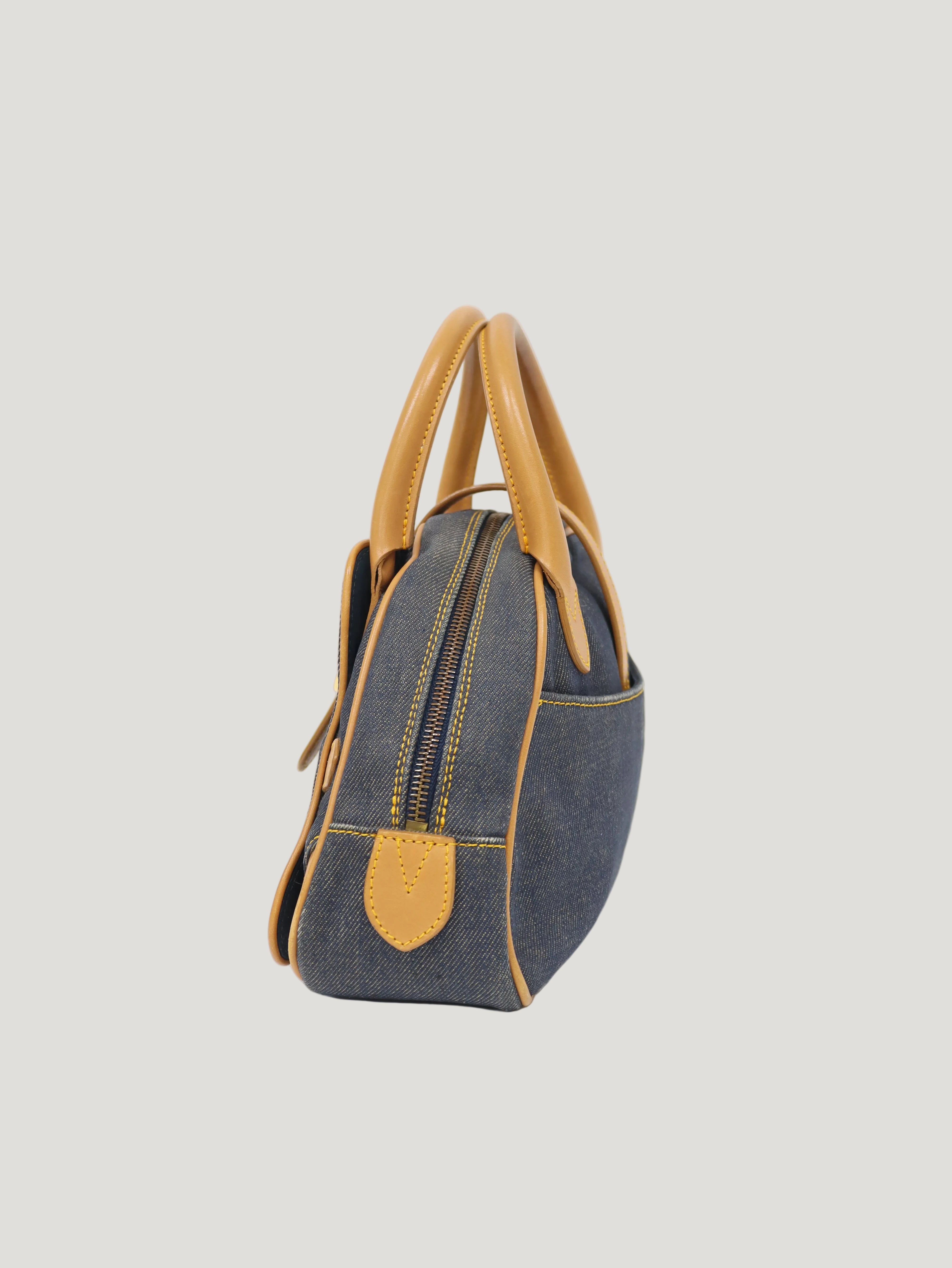 Double Saddle Denim Handbag