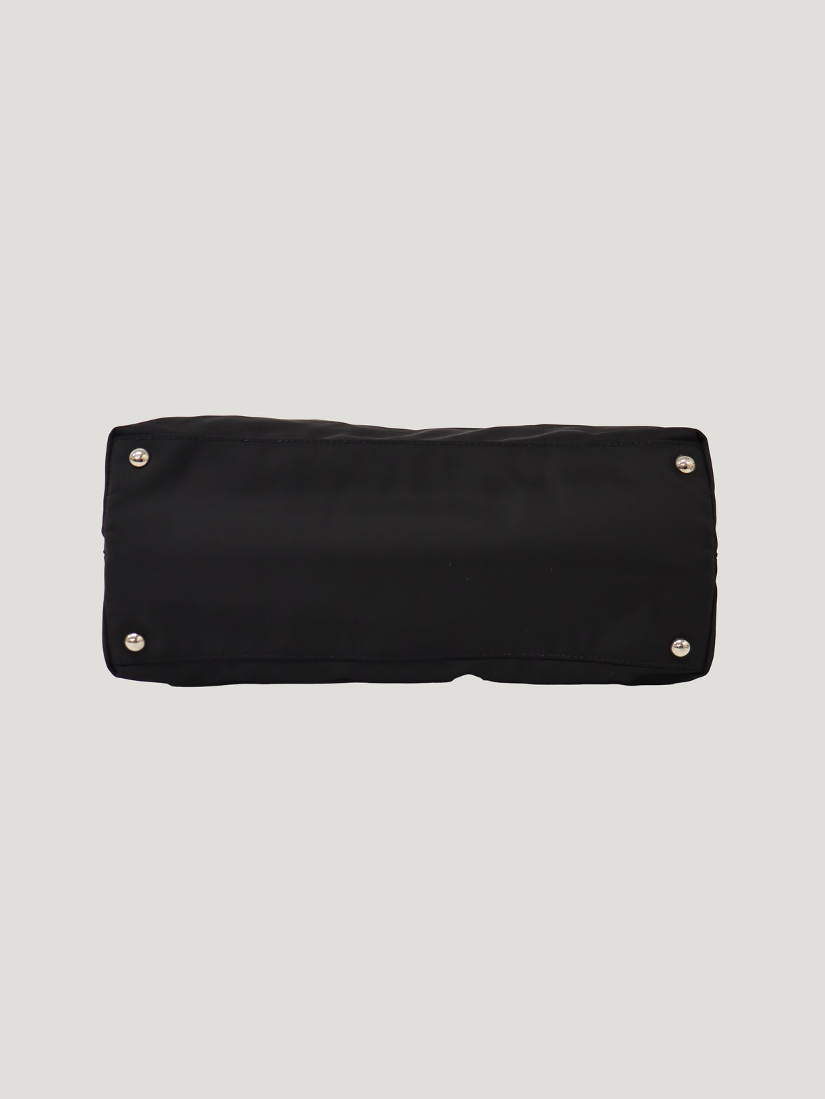 Triangle Logo Nylon and Leather Handbag
